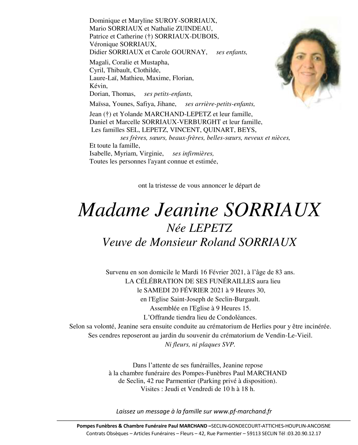 Image Pour voir le faire-part de Jeanine CLIQUEZ-ICI