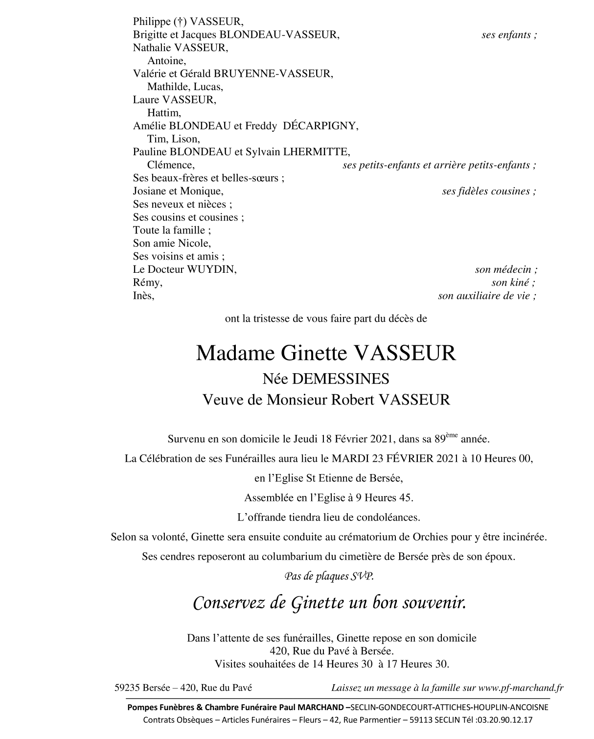 Image Pour voir le faire-part de Ginette CLIQUEZ-ICI