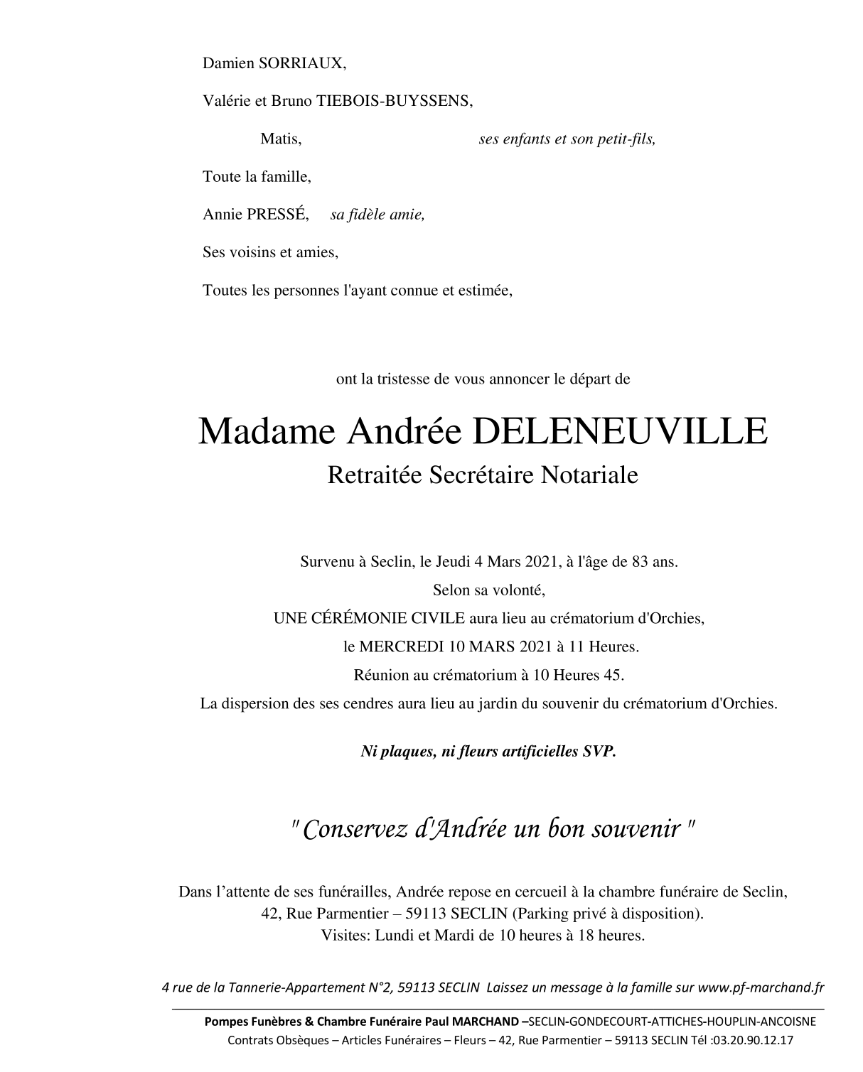 Image Pour voir le faire-part d'Andrée CLIQUEZ-ICI