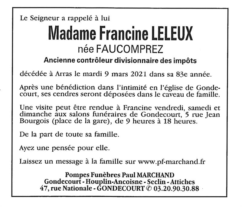 Image Pour voir le faire-part de Francine CLIQUEZ-ICI