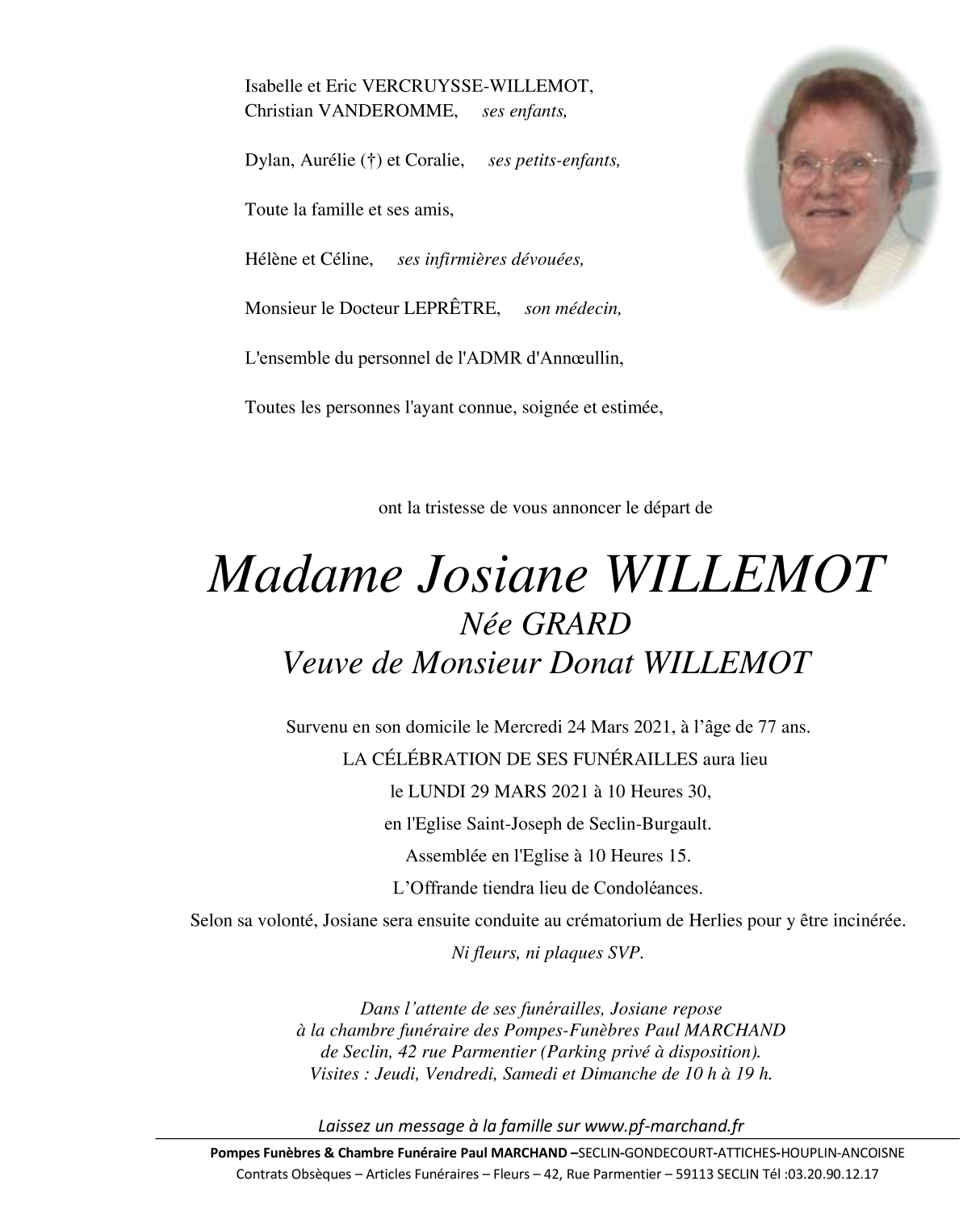 Image Pour voir le faire-part de Josiane CLIQUEZ-ICI