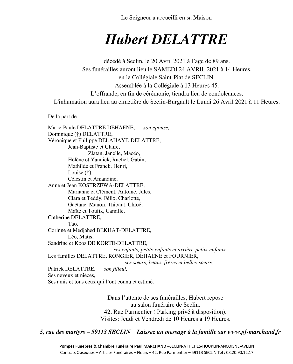 Image Pour voir le faire-part d'Hubert CLIQUEZ-ICI