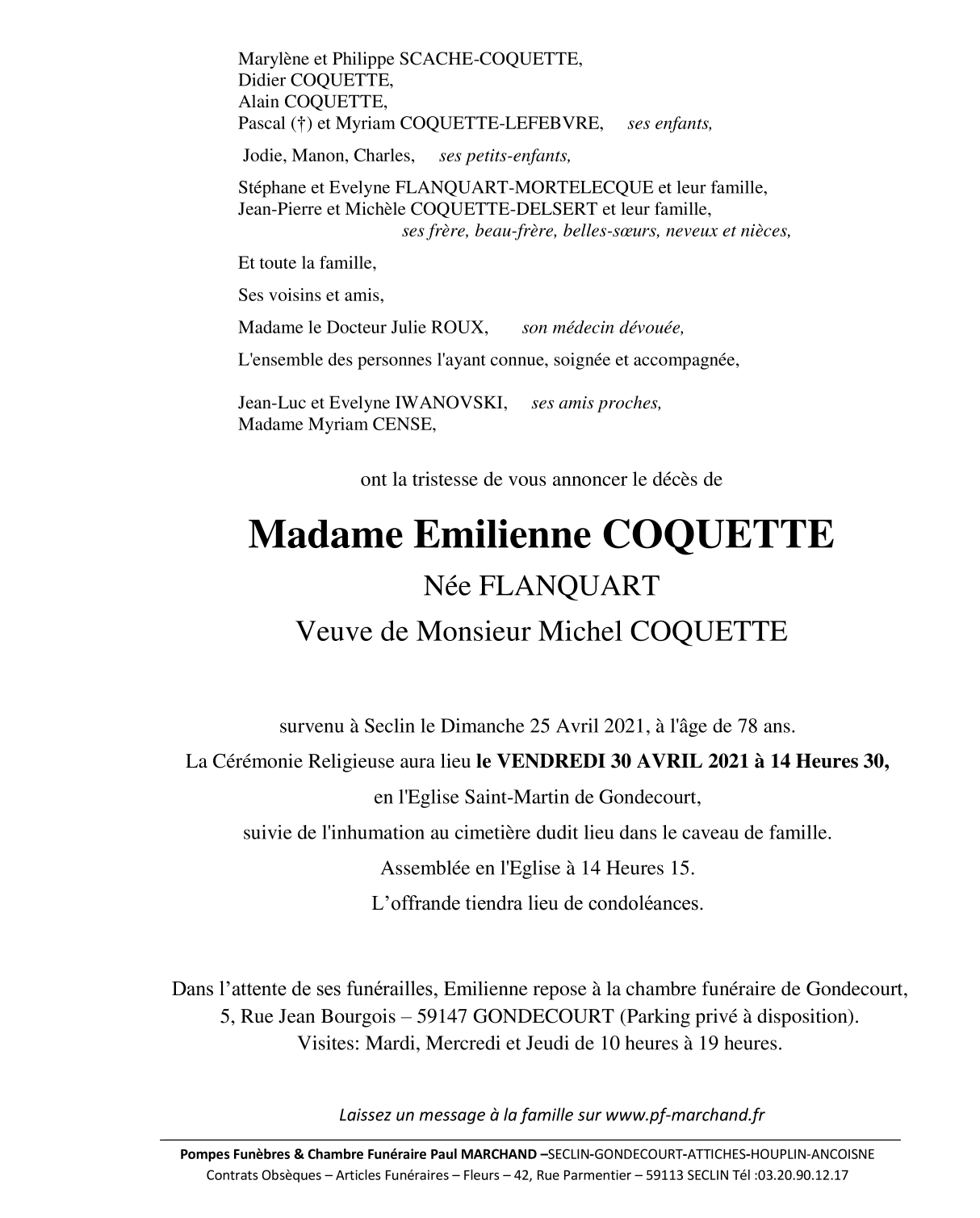 Image Pour voir le faire-part d' Emilienne CLIQUEZ-ICI