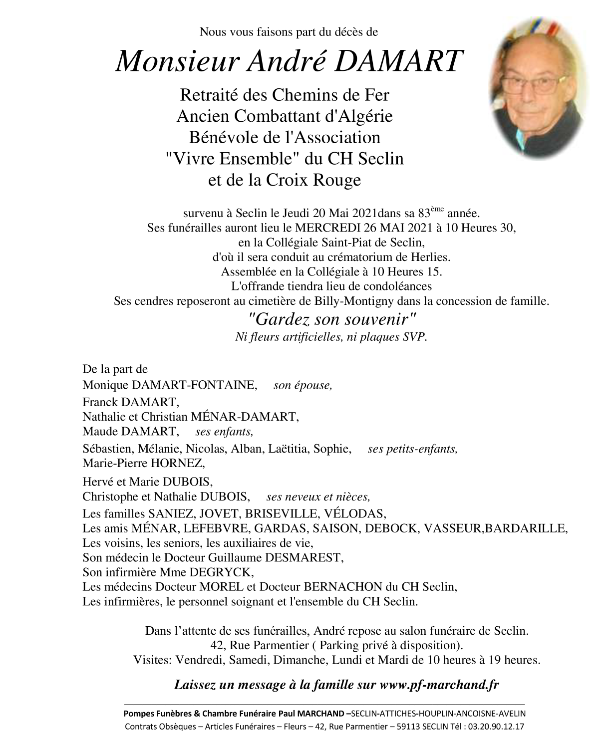 Image Pour voir le faire-part d'André CLIQUEZ-ICI