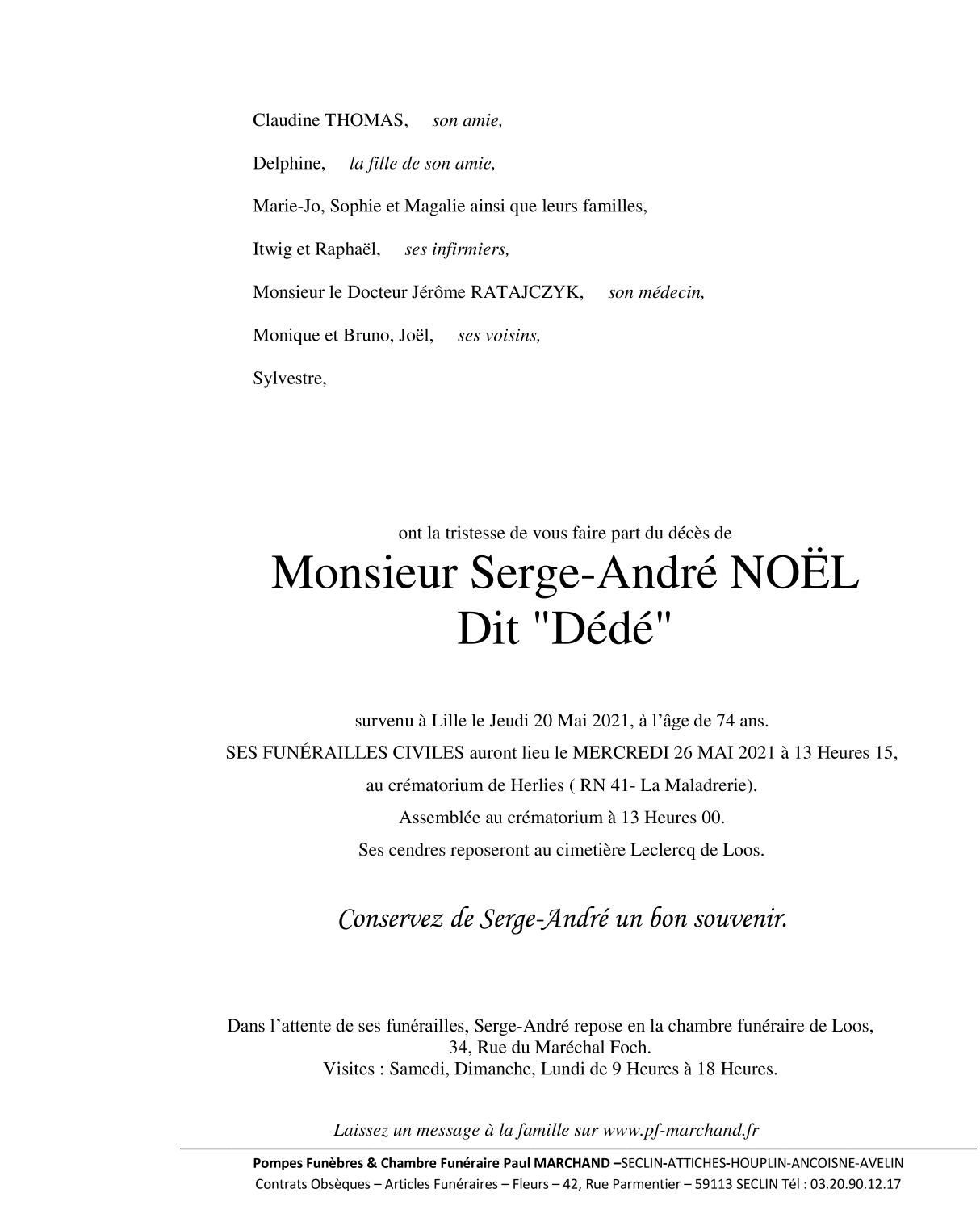 Image Pour voir le faire-part de Serge CLIQUEZ-ICI