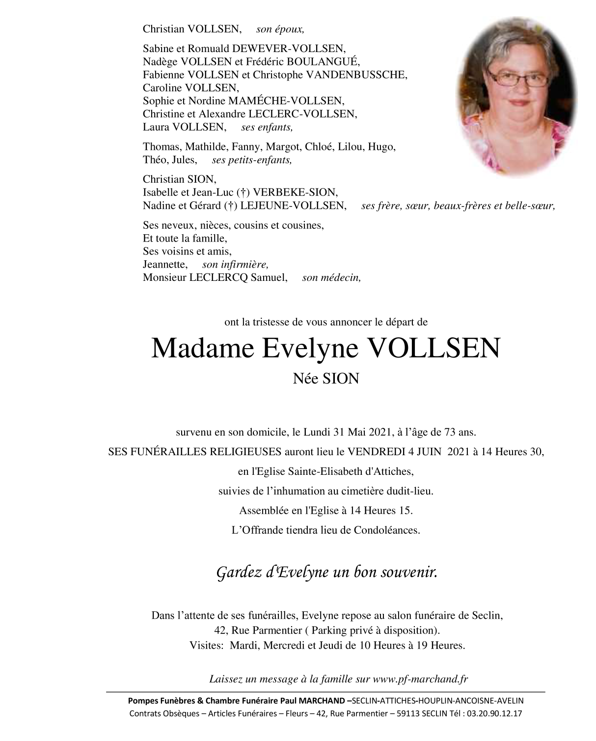 Image Pour voir le faire-part d'Evelyne CLIQUEZ-ICI