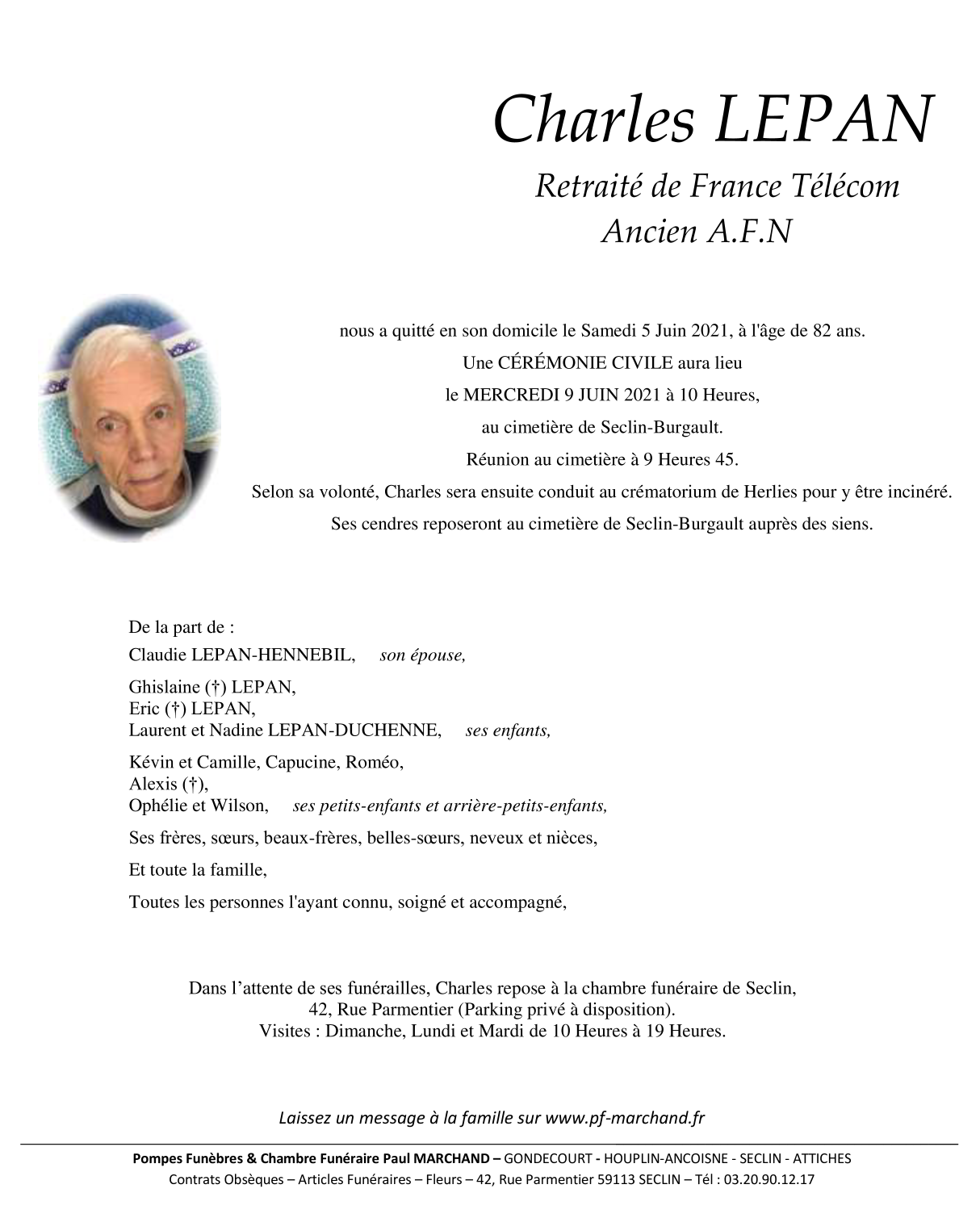 Image Pour voir le faire-part de Charles CLIQUEZ-ICI