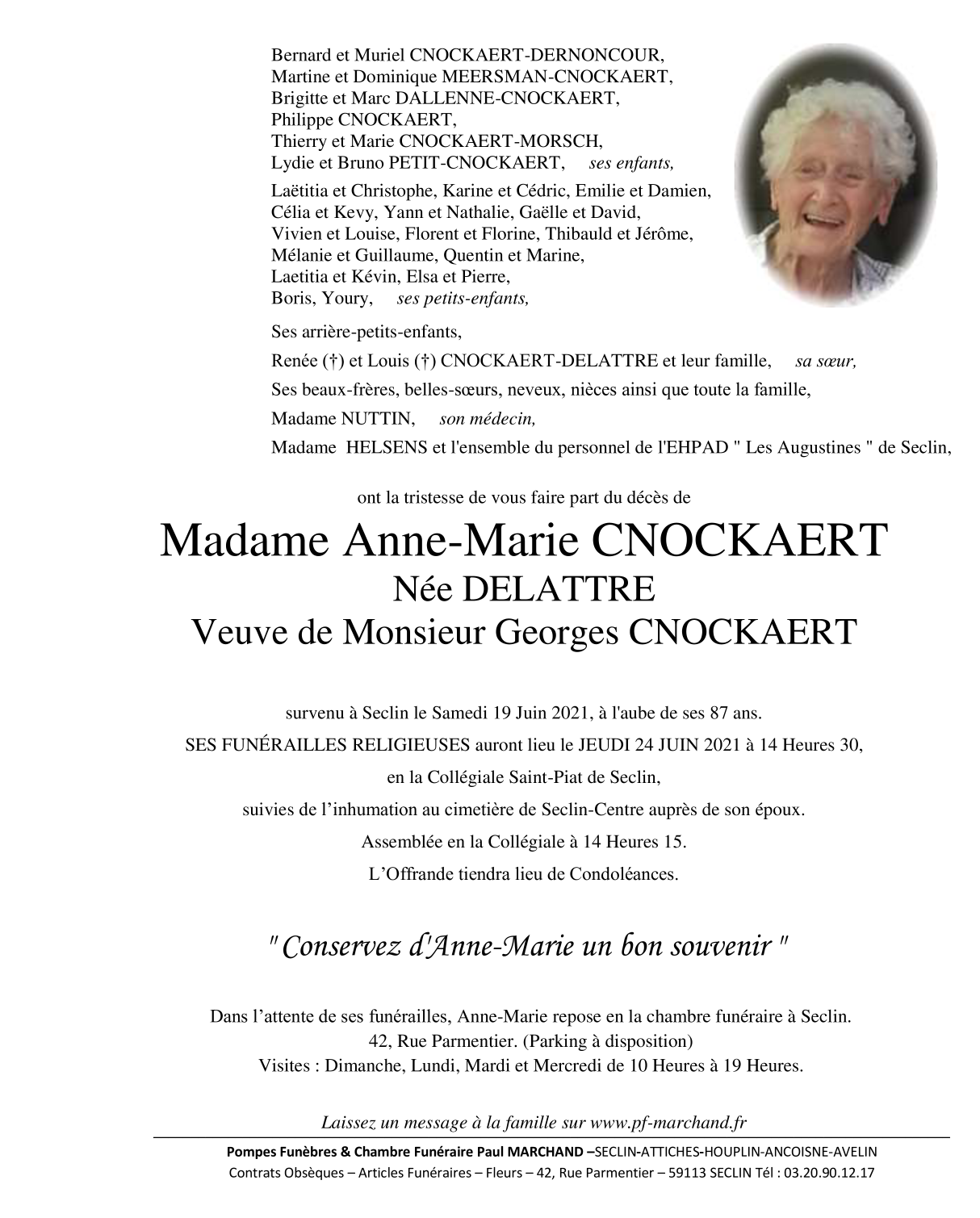 Image Pour voir le faire-part d'Anne-Marie CLIQUEZ-ICI