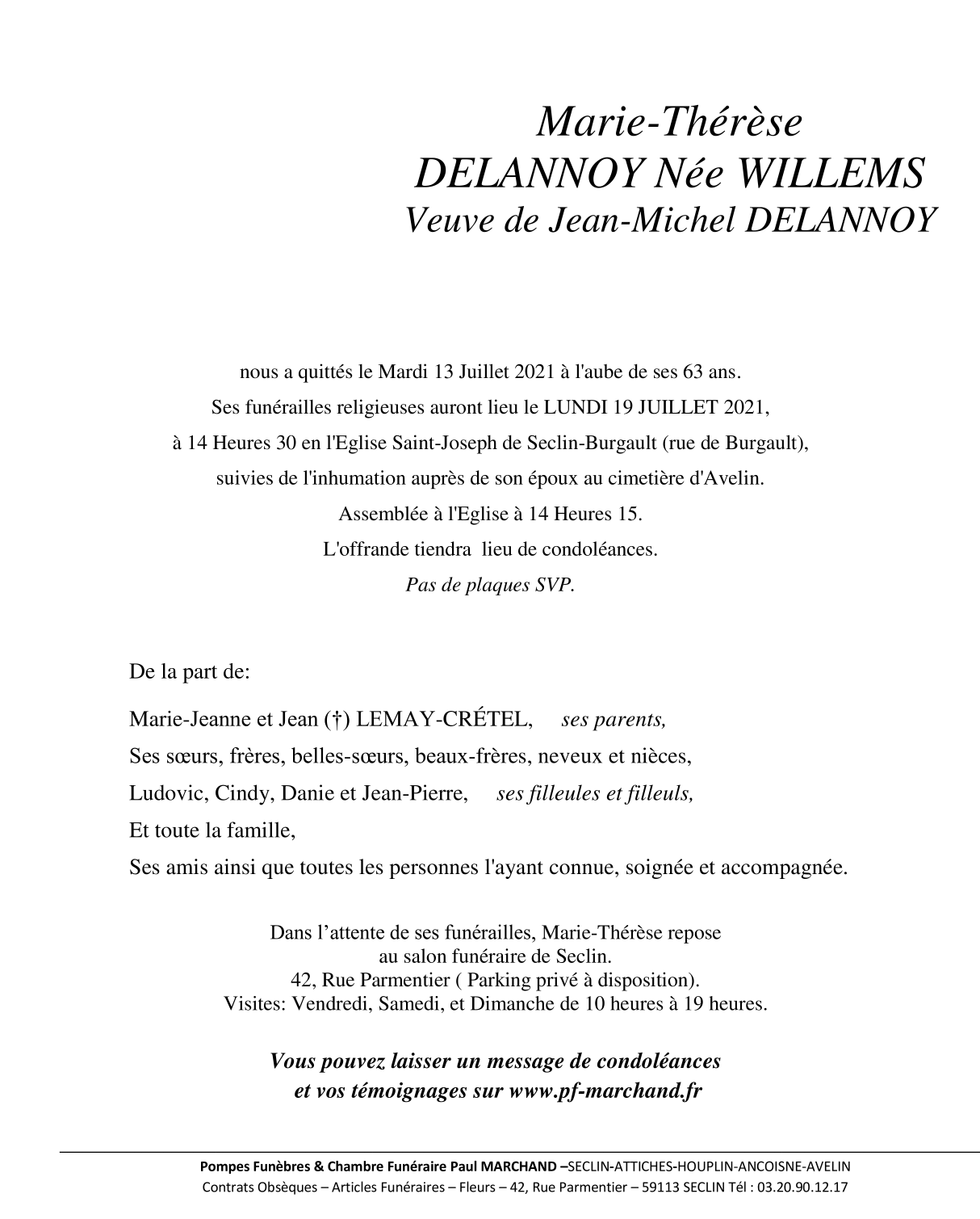 Image Pour voir le faire-part de Marie-Thérèse CLIQUEZ-ICI