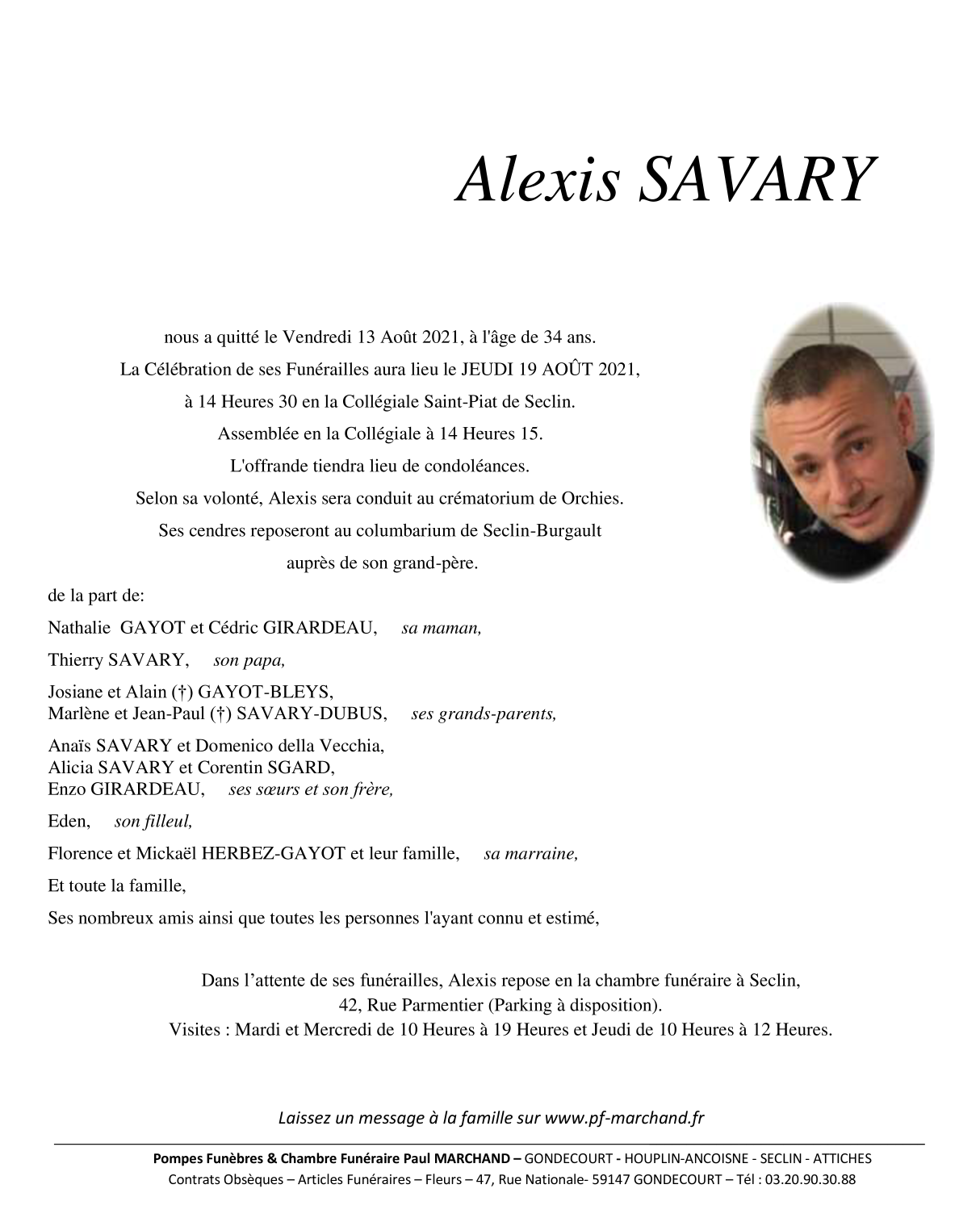 Image Pour voir le faire-part d'Alexis CLIQUEZ-ICI