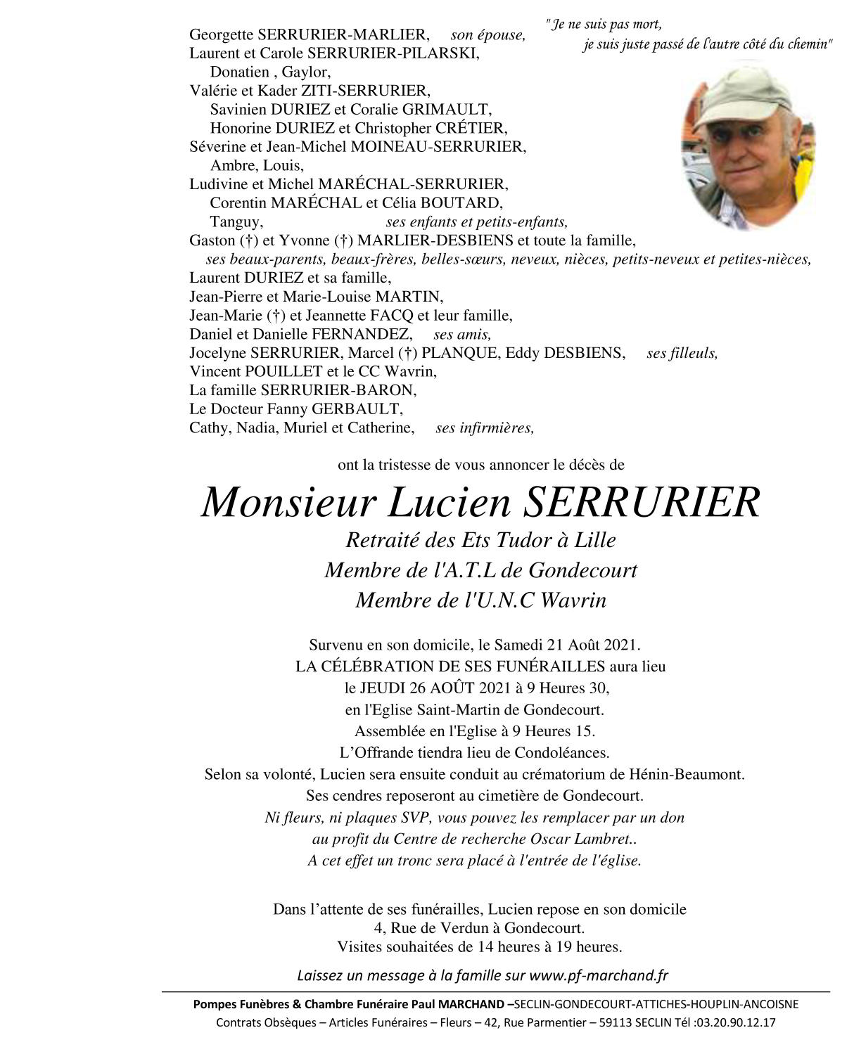 Image Pour voir le faire-part de Lucien CLIQUEZ-ICI