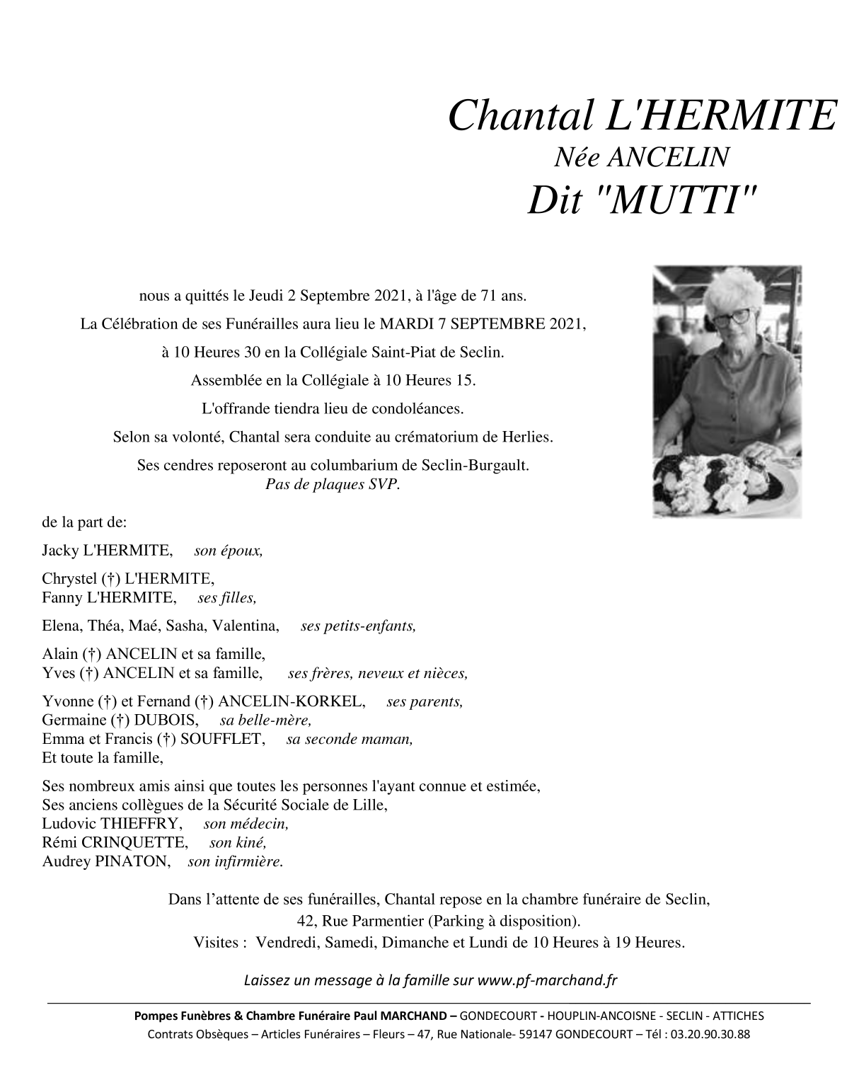 Image Pour voir le faire-part de Chantal CLIQUEZ-ICI