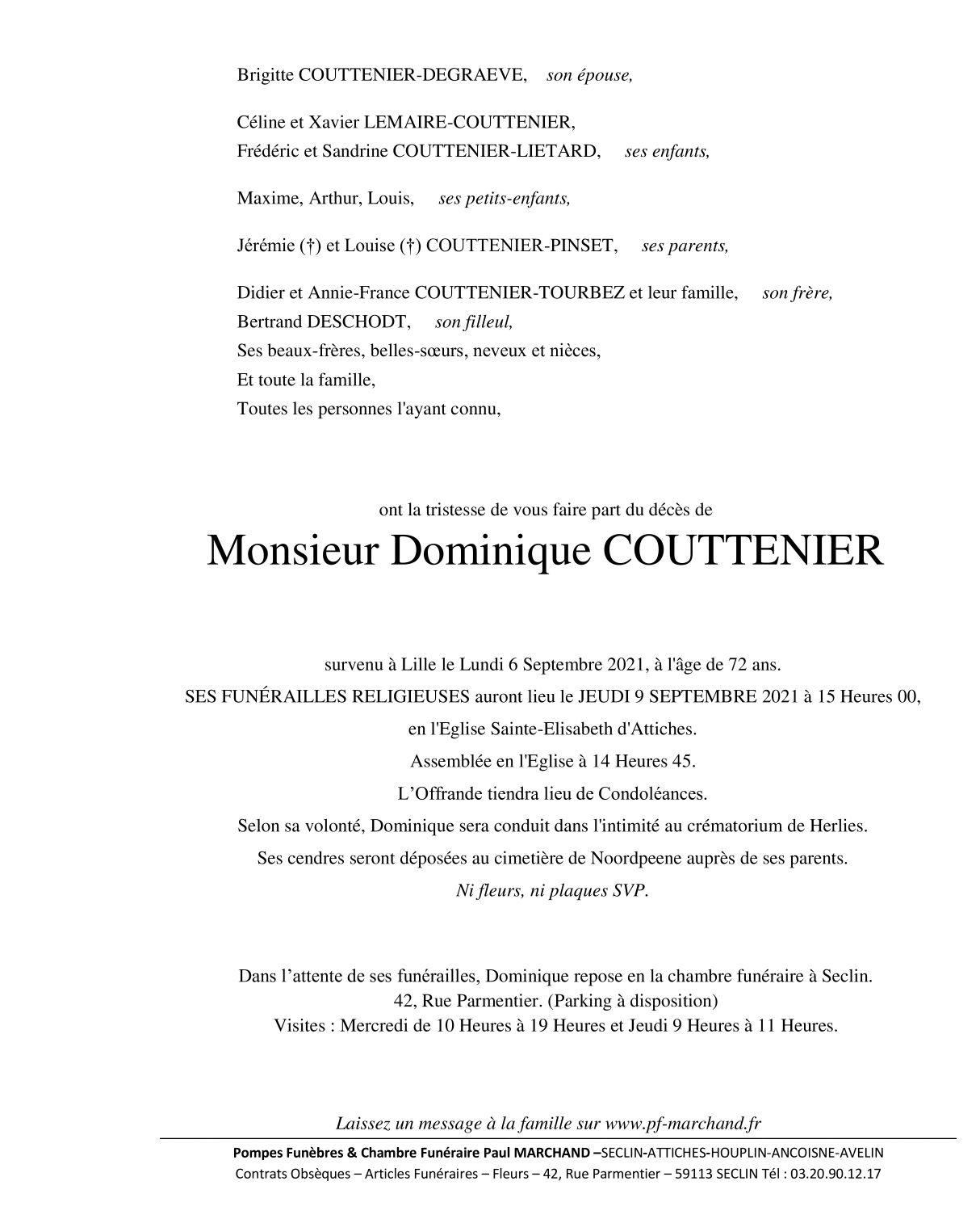 Image Pour voir le faire-part de Dominique CLIQUEZ-ICI