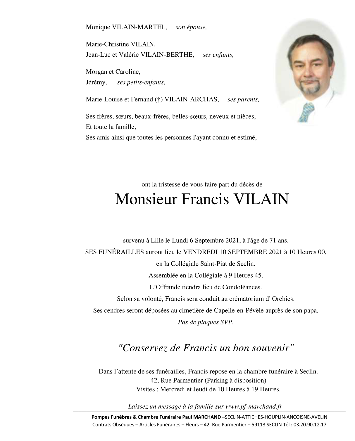 Image Pour voir le faire-part de Francis CLIQUEZ-ICI