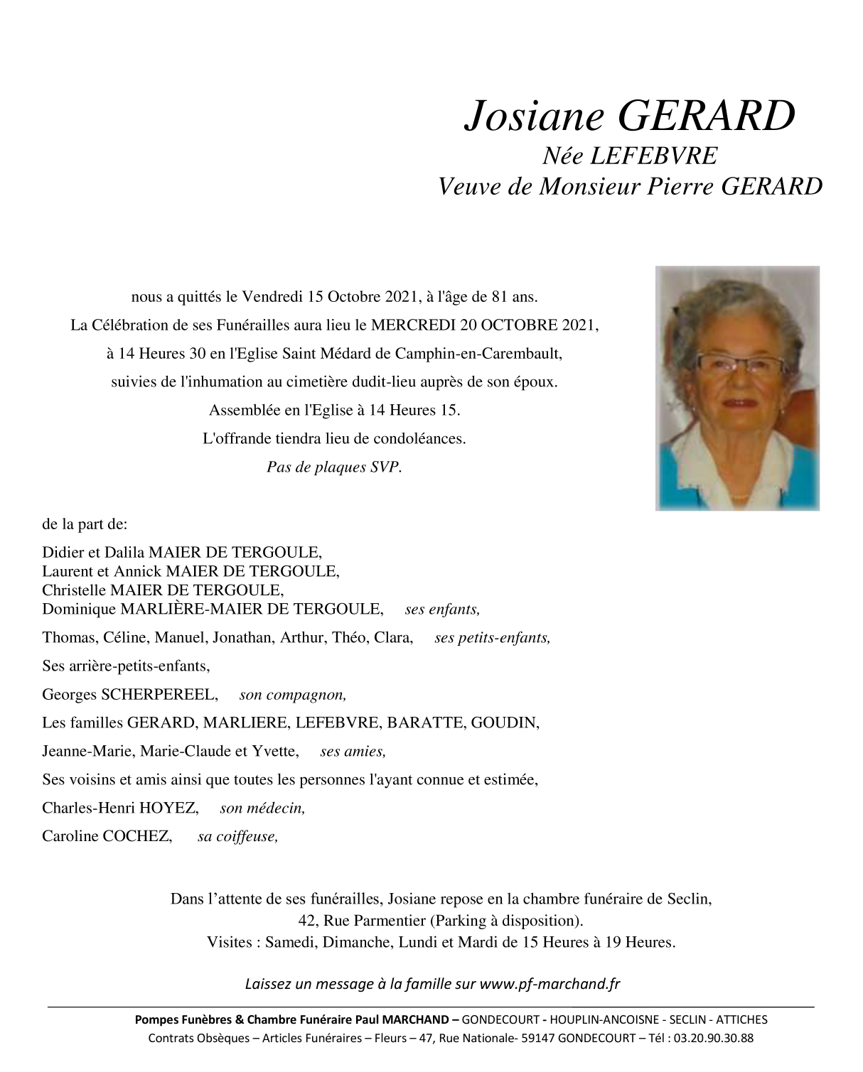 Image Pour voir le faire-part de Josiane CLIQUEZ-ICI