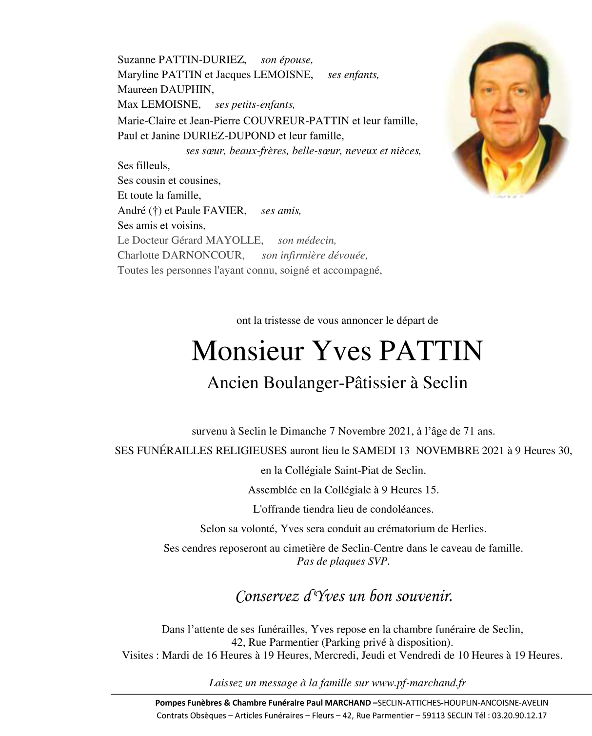 Image Pour voir le faire-part d'Yves CLIQUEZ-ICI