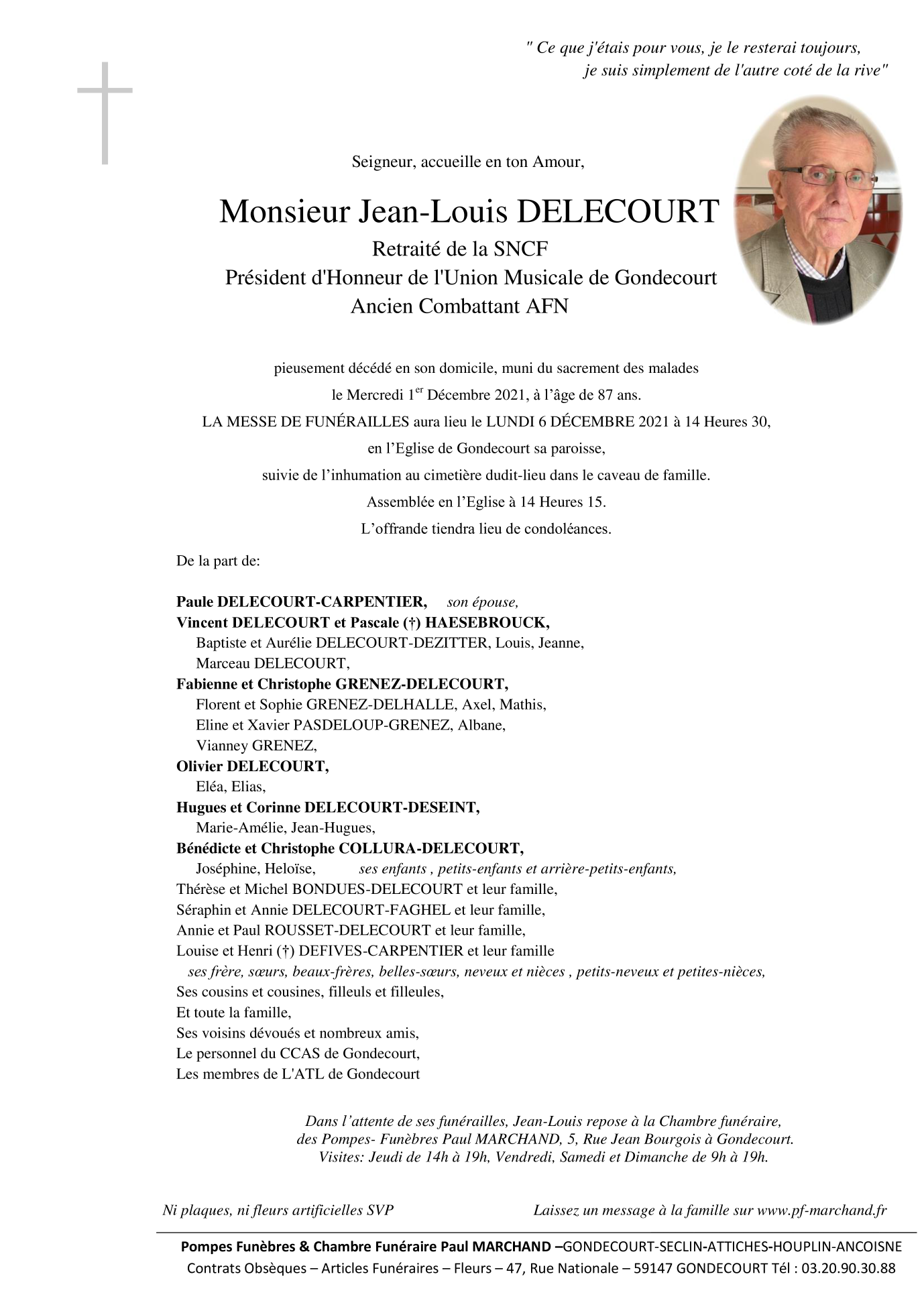 Image Annonce nécrologique de Jean-Louis DELECOURT
