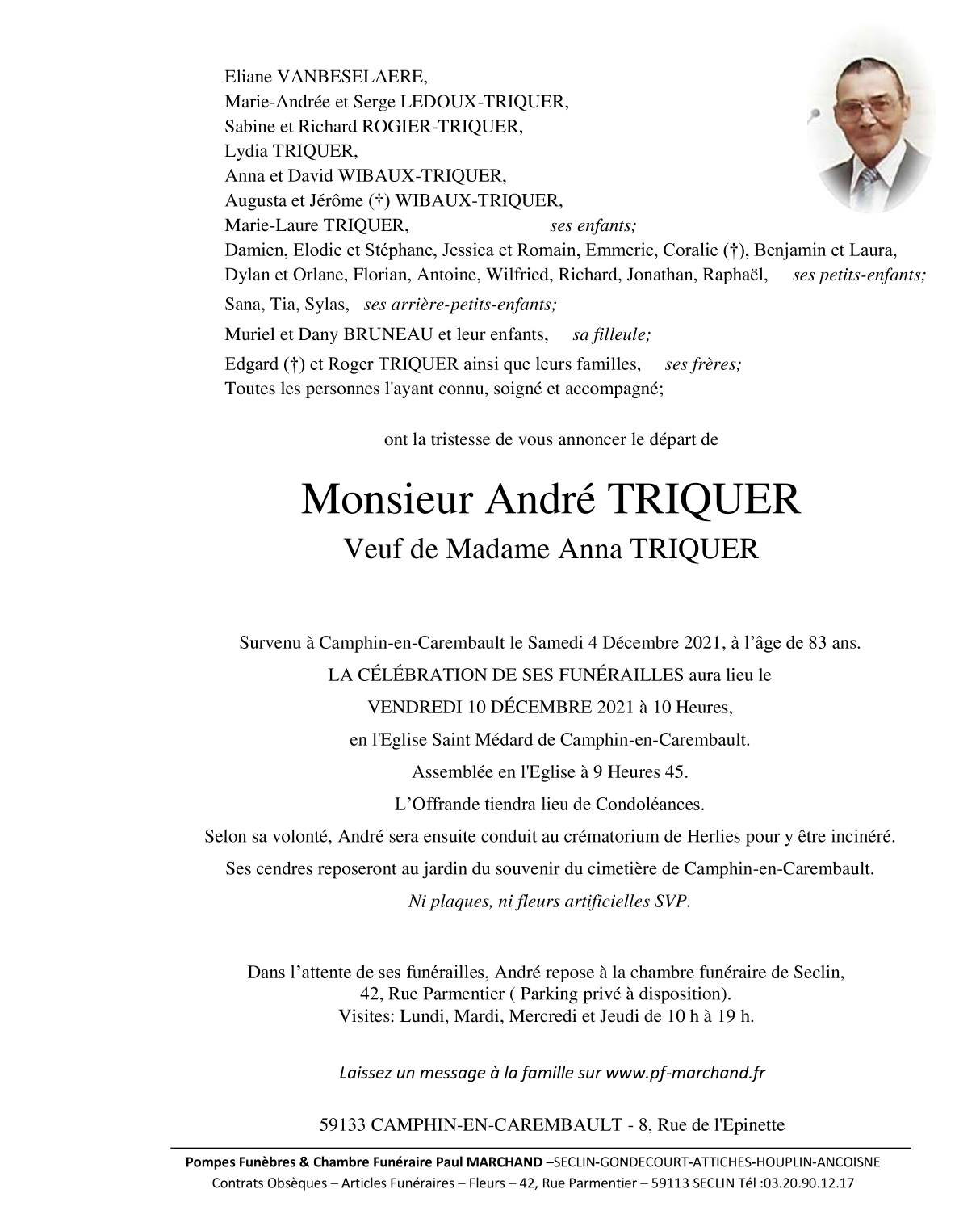 Image Pour voir le faire-part d'André CLIQUEZ-ICI