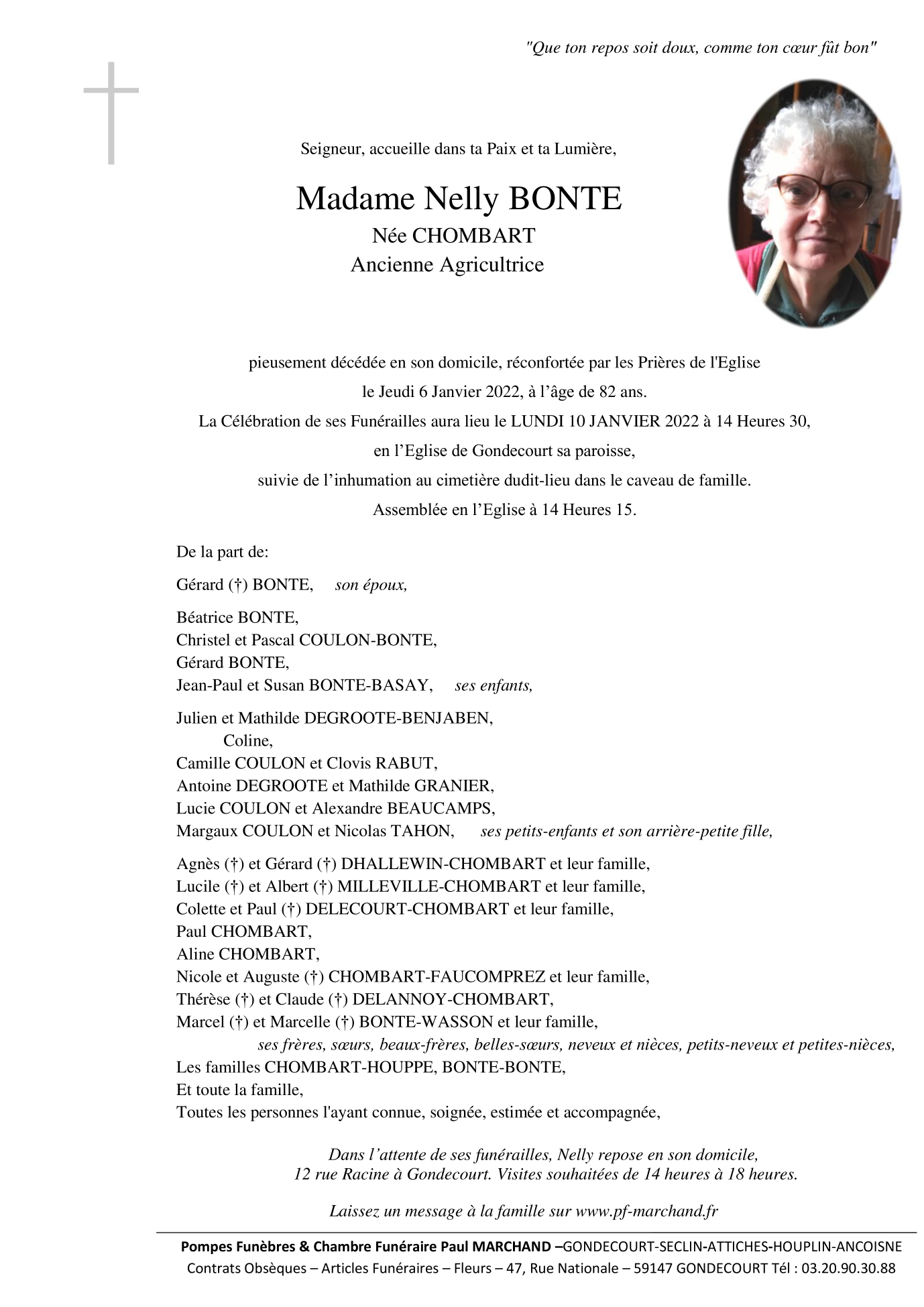 Image Annonce nécrologique de Nelly BONTE 