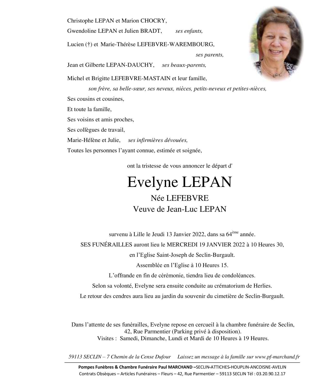 Image Pour voir le faire-part d'Evelyne CLIQUEZ-ICI
