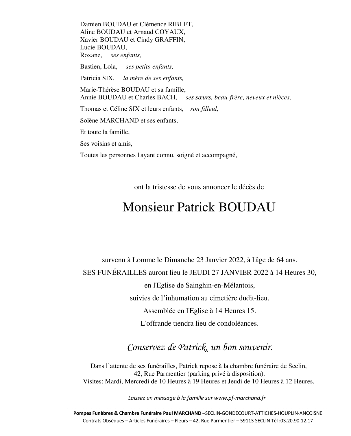 Image Pour voir le faire-part de Patrick CLIQUEZ-ICI
