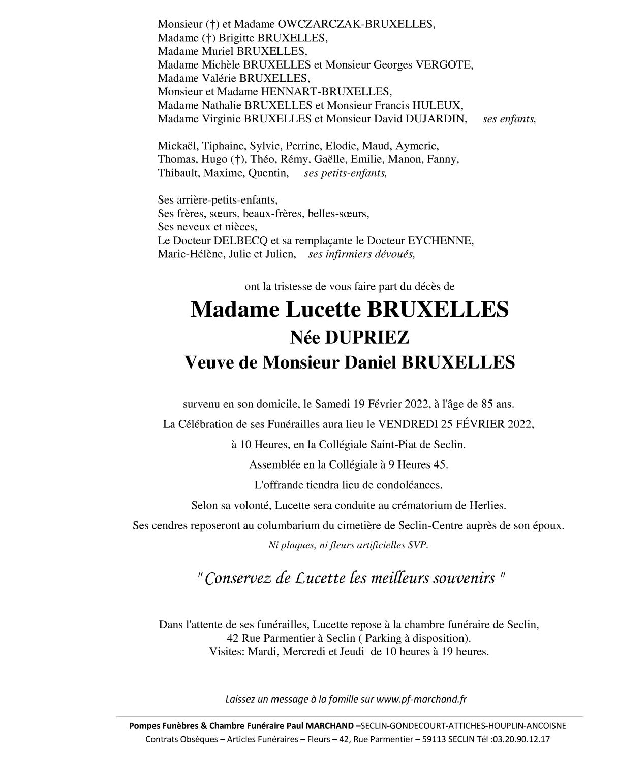 Image Pour voir le faire-part de Lucette CLIQUEZ-ICI