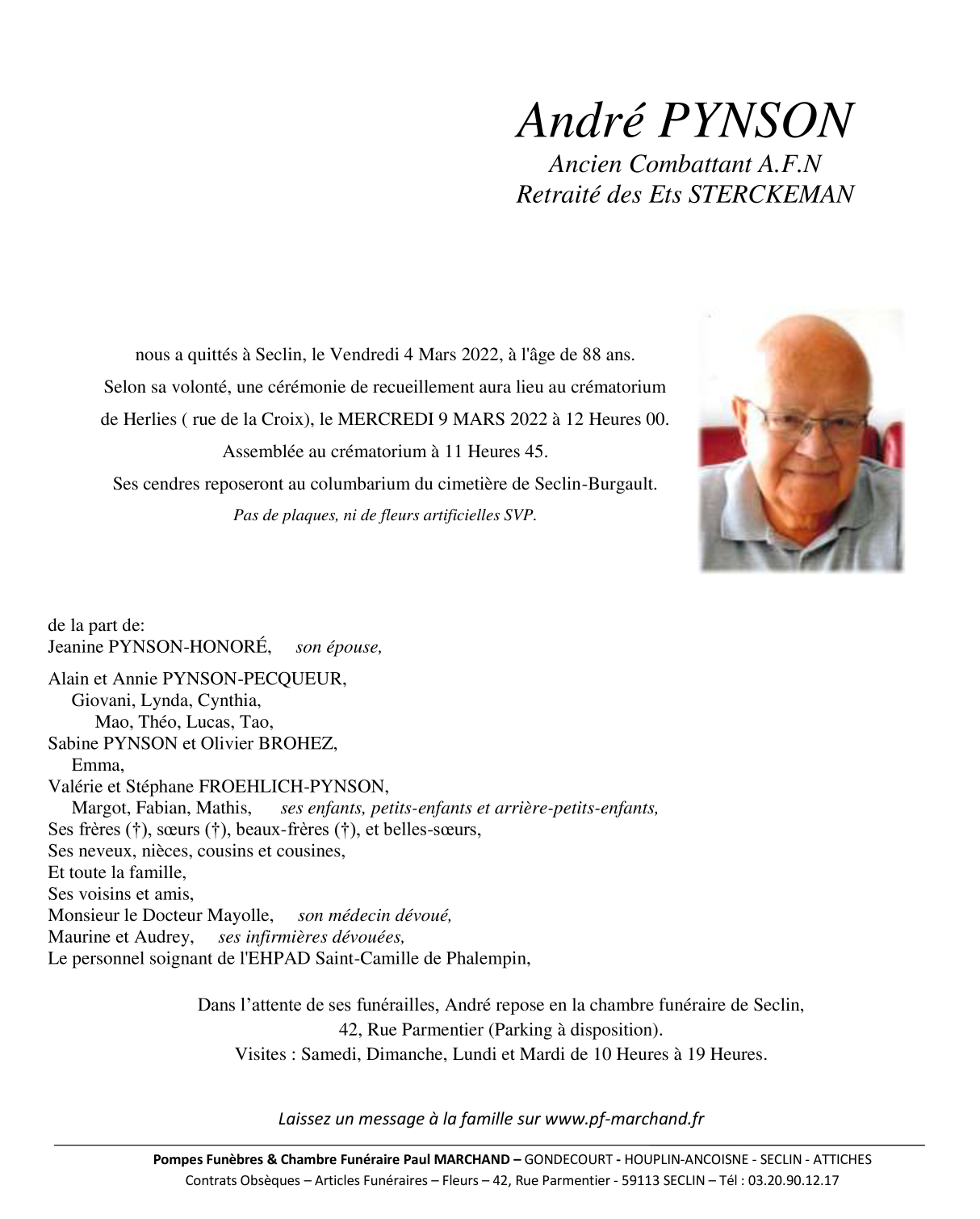 Image Pour voir le faire-part d'André CLIQUEZ-ICI