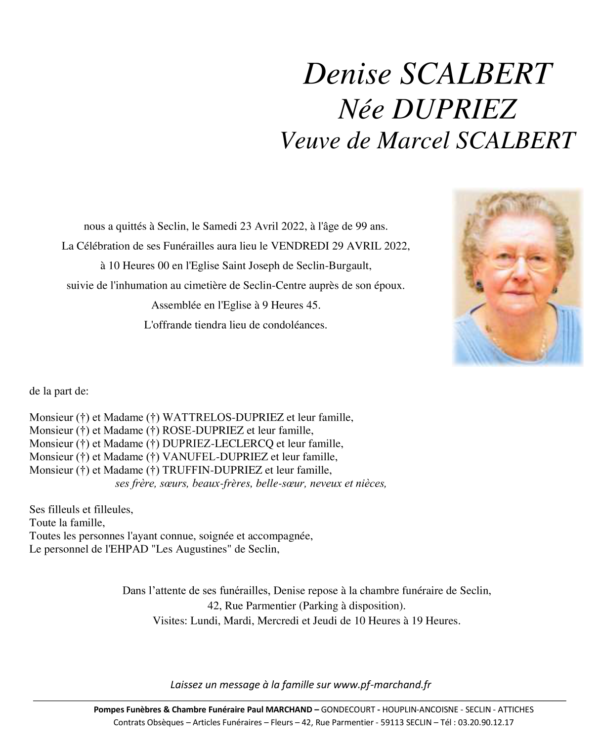Image Pour voir le faire-part de Denise CLIQUEZ-ICI