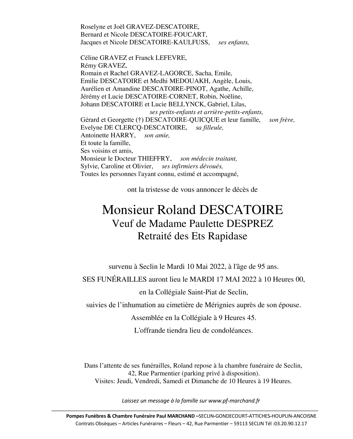 Image Pour voir le faire-part de Roland CLIQUEZ-ICI
