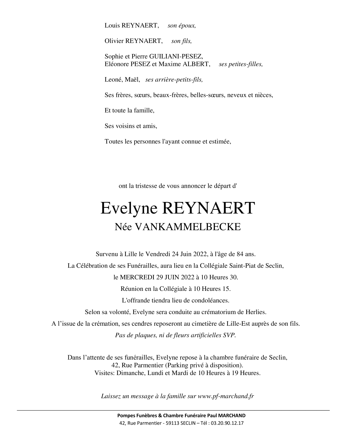 Image Pour voir le faire-part d'Evelyne Cliquez-ici