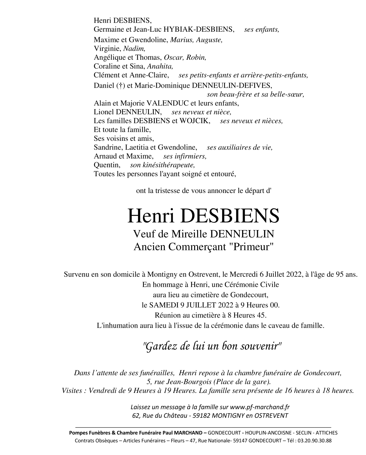Image Pour voir le faire-part d'Henri CLIQUEZ-ICI