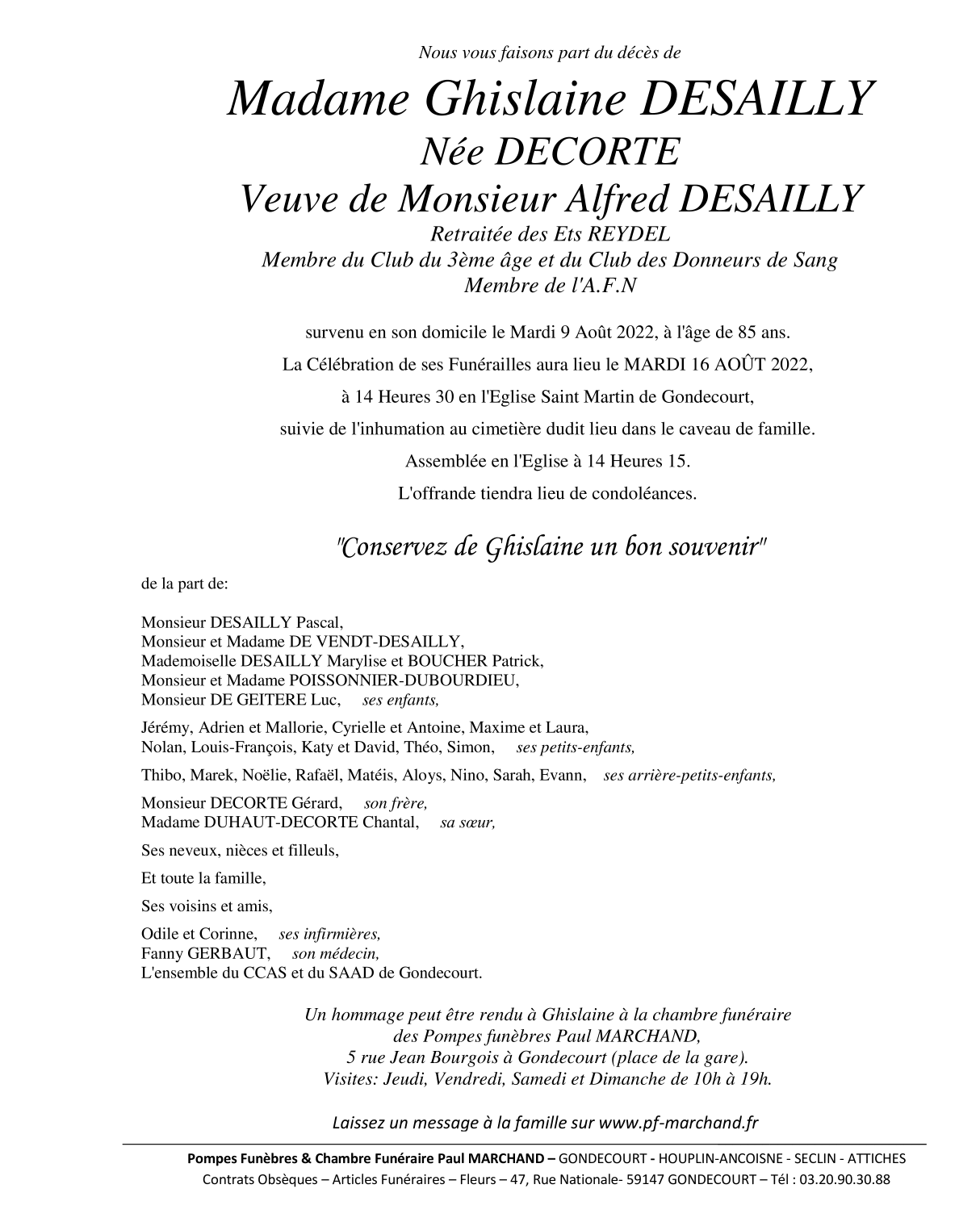 Image Pour voir le faire-part de Ghislaine Cliquez-ici