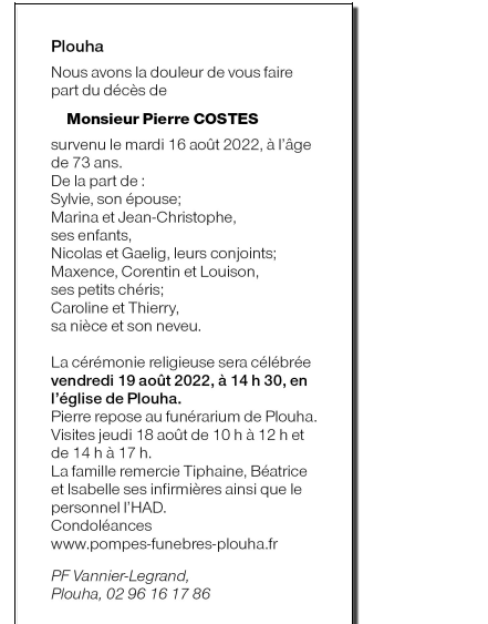 Image Annonce nécrologique