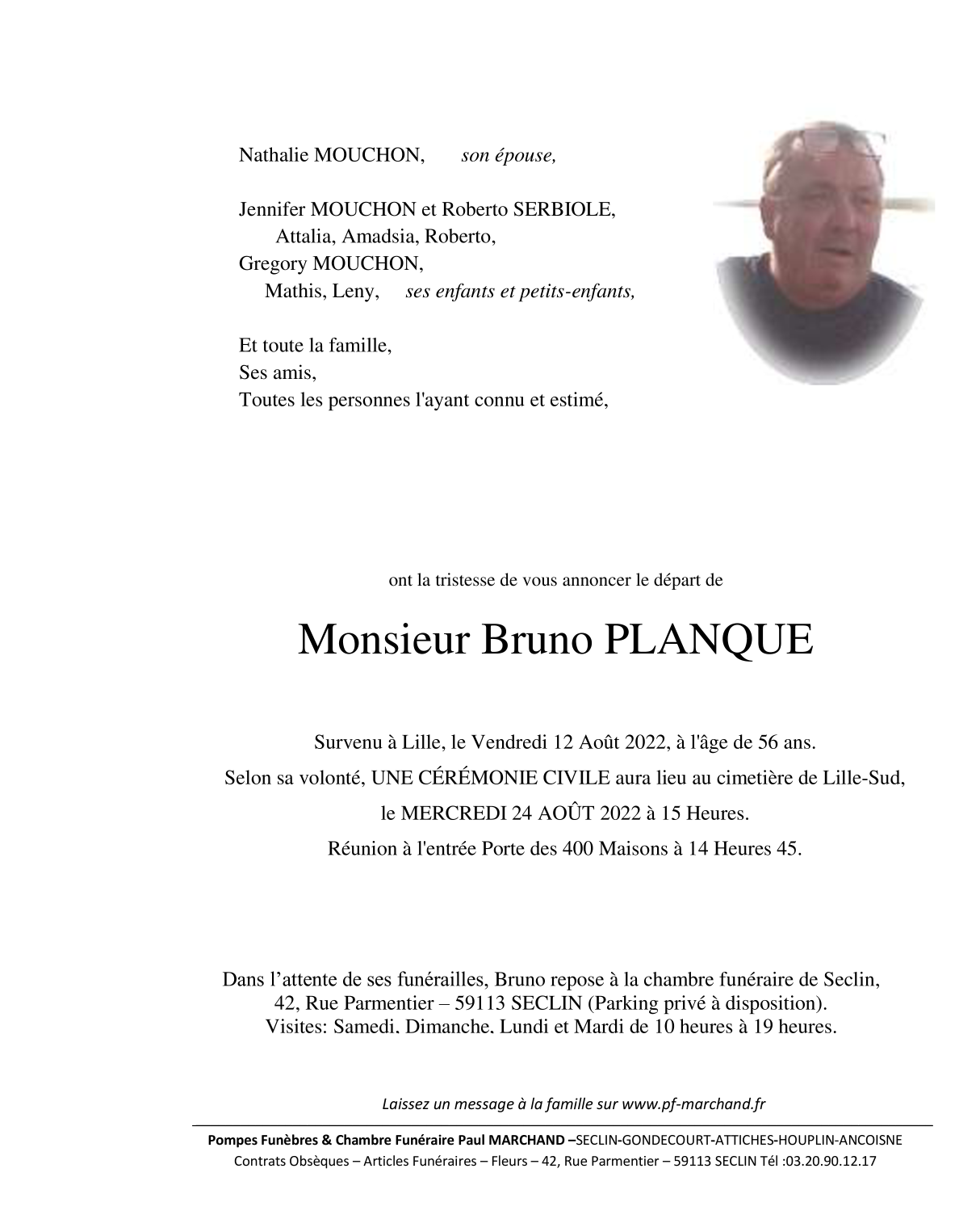 Image Pour voir le faire-part de Bruno Cliquez-ici