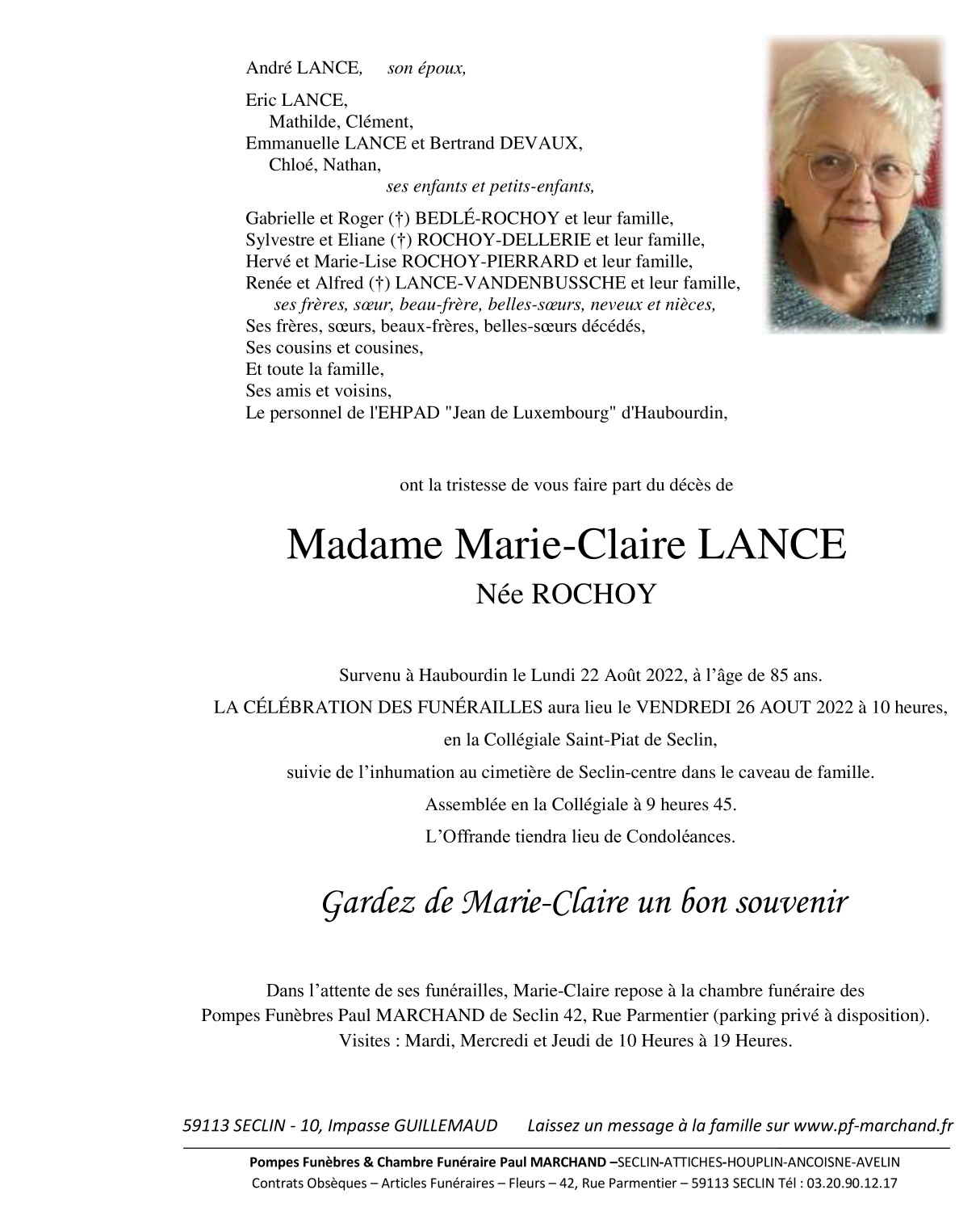 Image Pour voir le faire-part de Marie-Claire Cliquez-ici