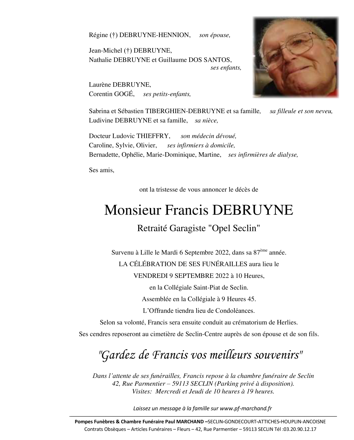 Image Pour voir le faire-part de Francis Cliquez-ici