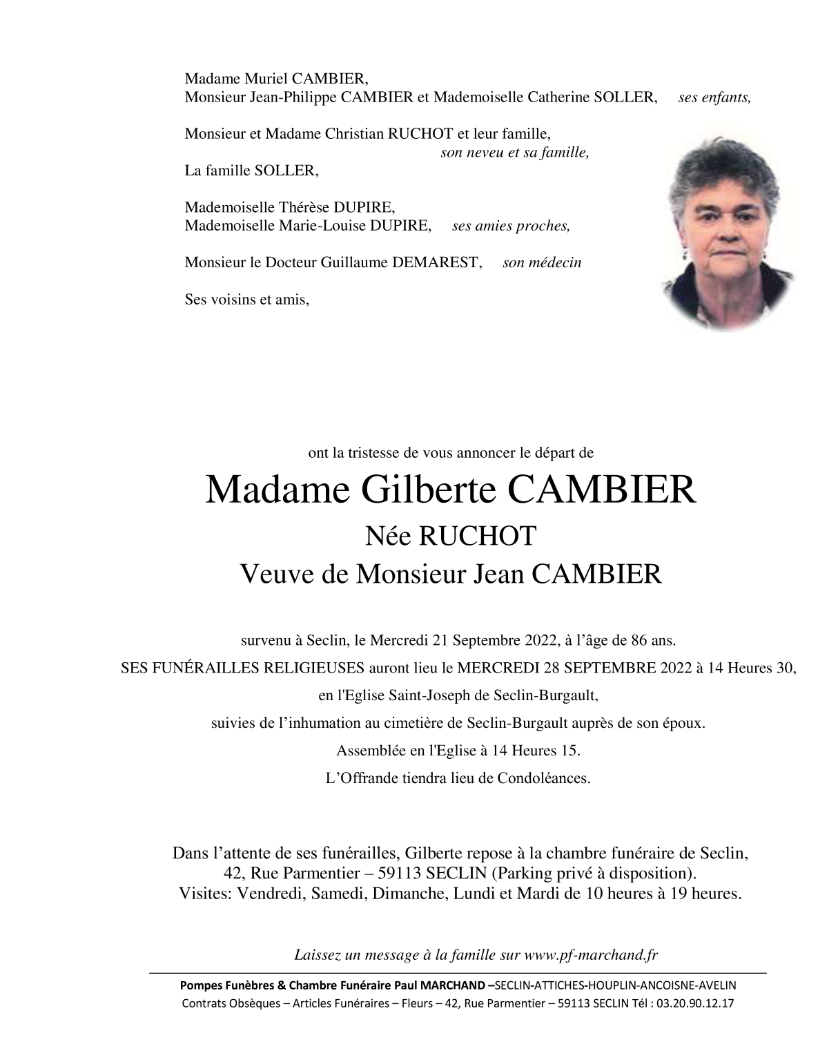 Image Pour voir le faire-part de Gilberte Cliquez-ici