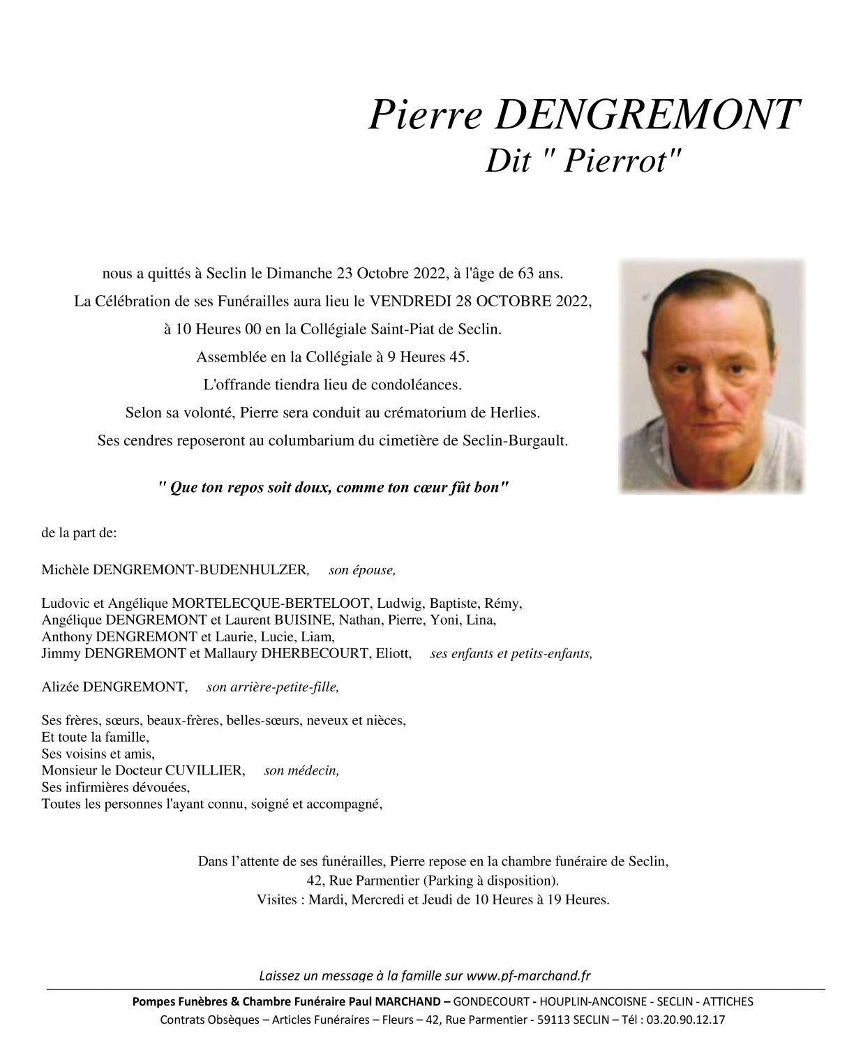 Image Pour voir le faire-part de Pierre Cliquez-ici