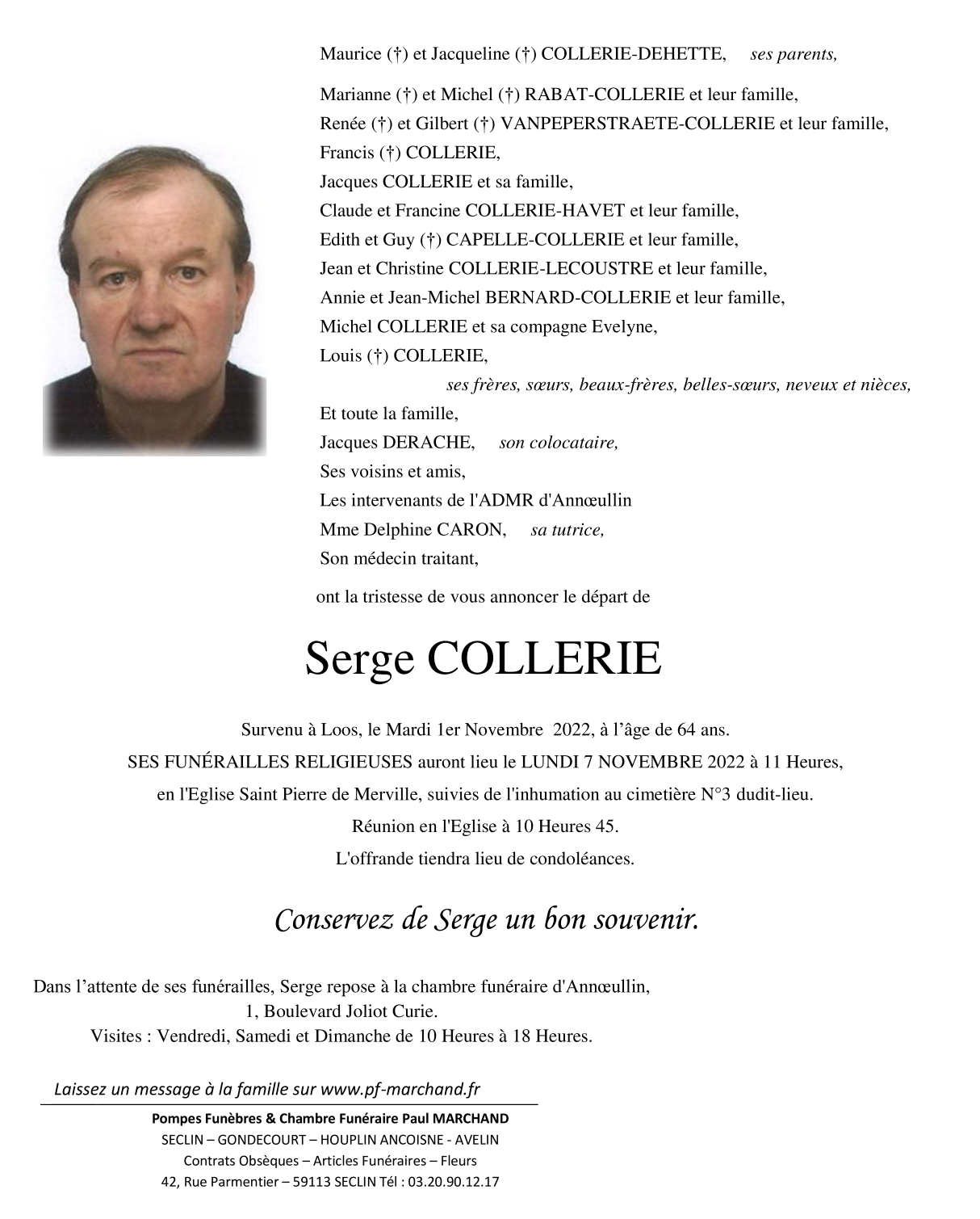 Image Pour voir le faire-part de Serge CLIQUEZ-ICI 
