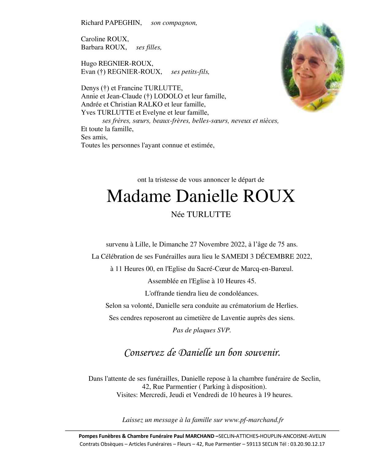 Image Pour voir le faire-part de Danielle Cliquez-ici