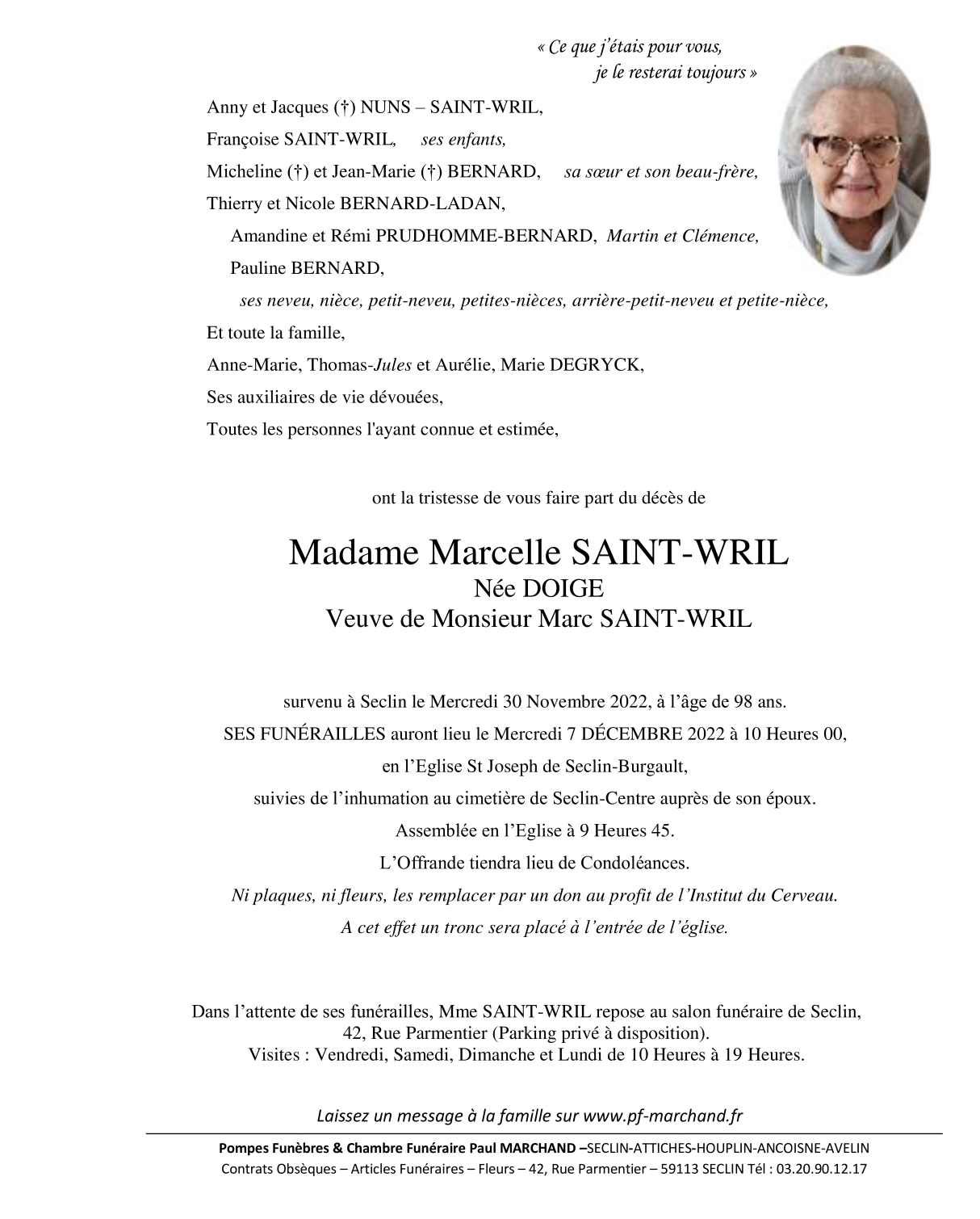 Image Pour voir le faire-part de Marcelle Cliquez-ici