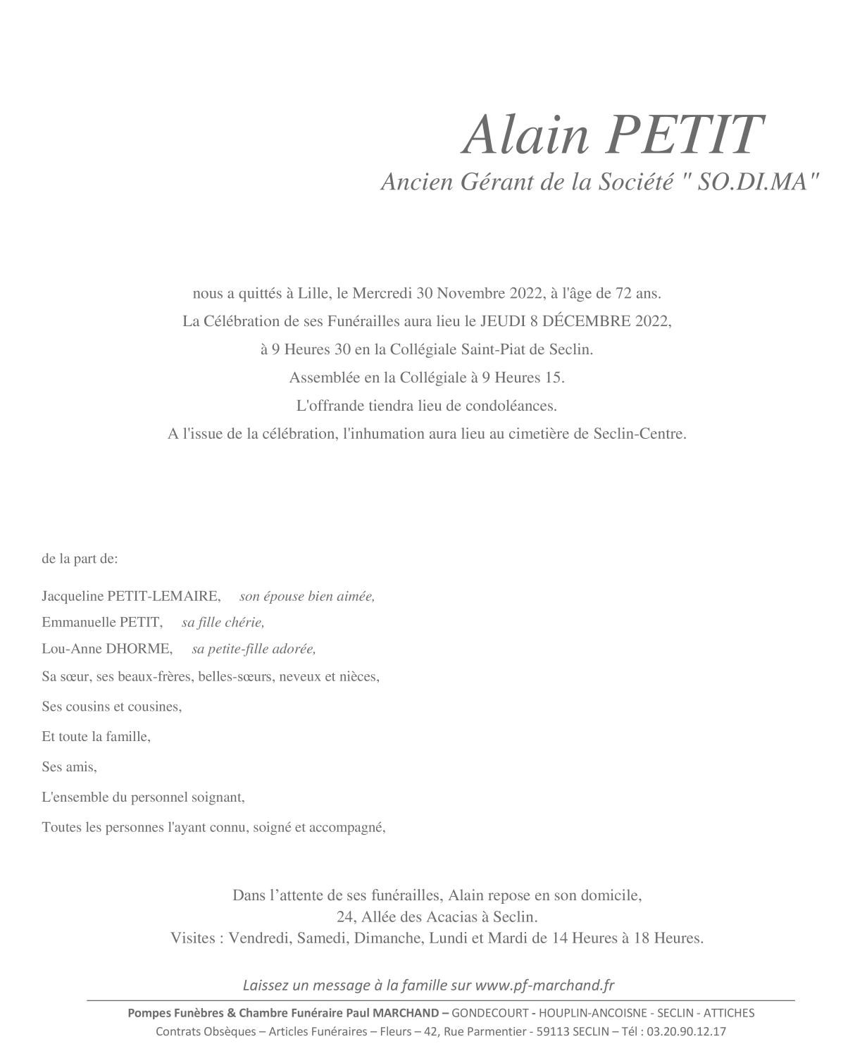 Image Pour voir le faire-part d'Alain Cliquez-ici