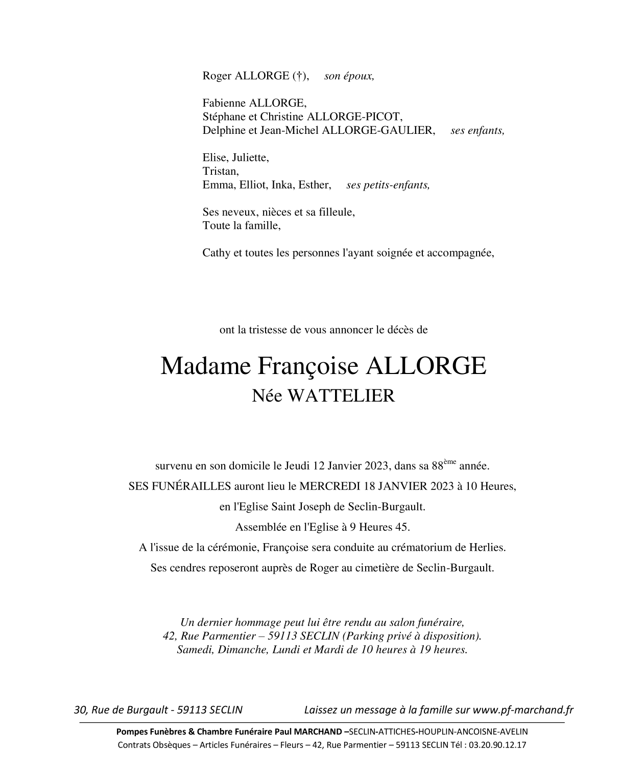 Image Pour voir le faire-part de Françoise Cliquez-ici