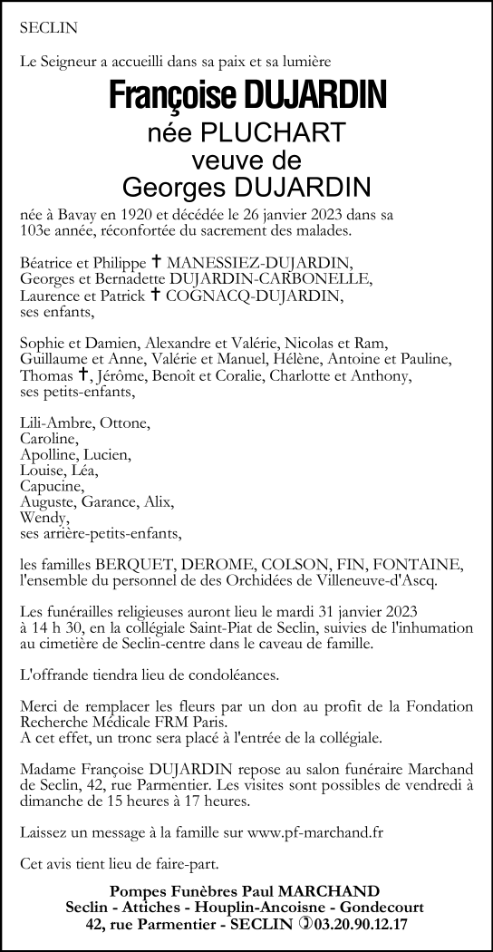 Image Pour voir le faire-part de Françoise Cliquez-ici