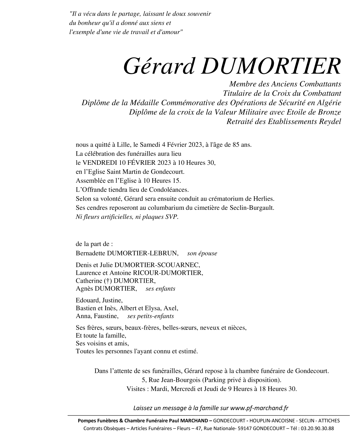 Image Pour voir le faire-part de Gérad CLIQUEZ-ICI