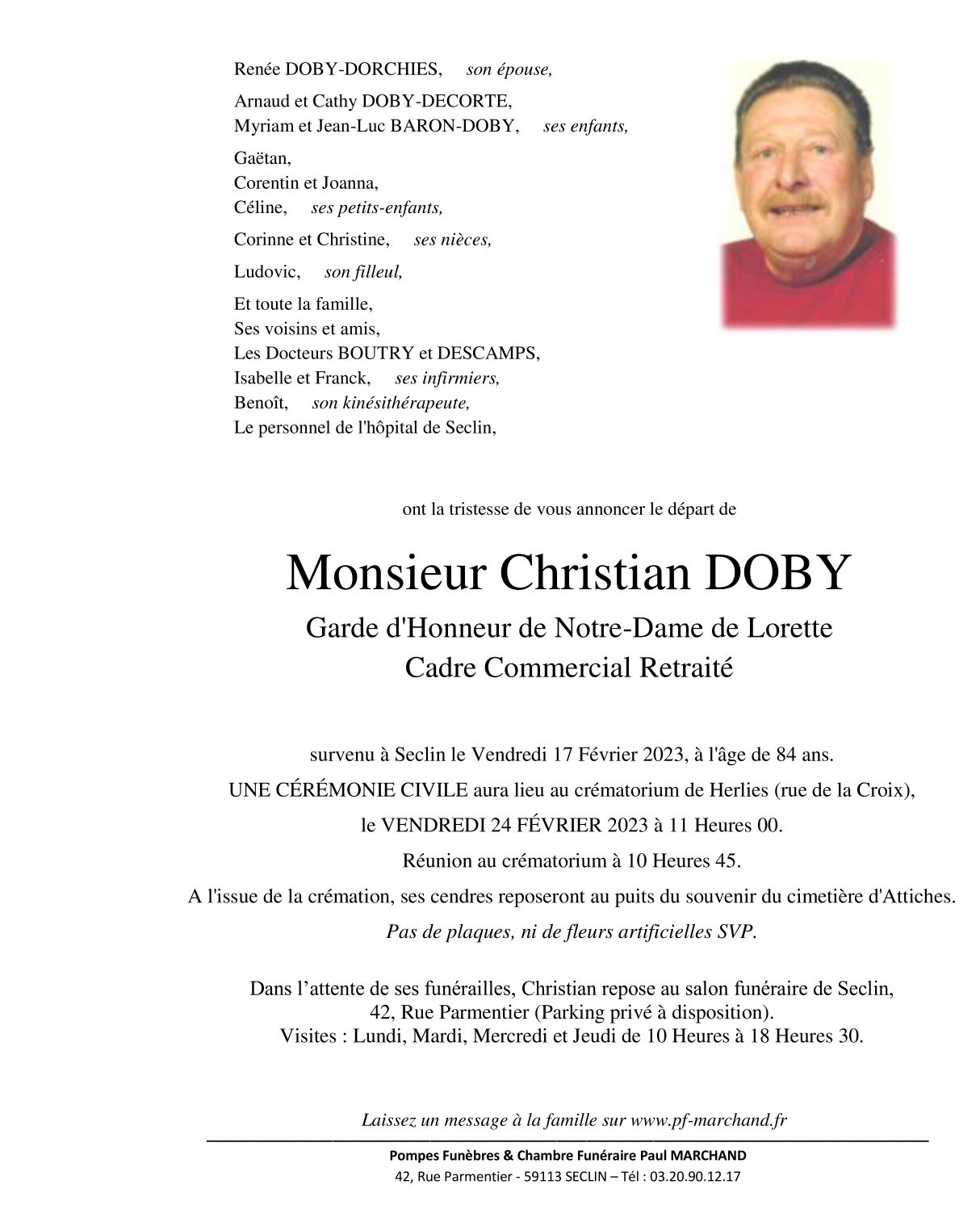 Image Pour voir le faire-part de Christian Cliquez-ici