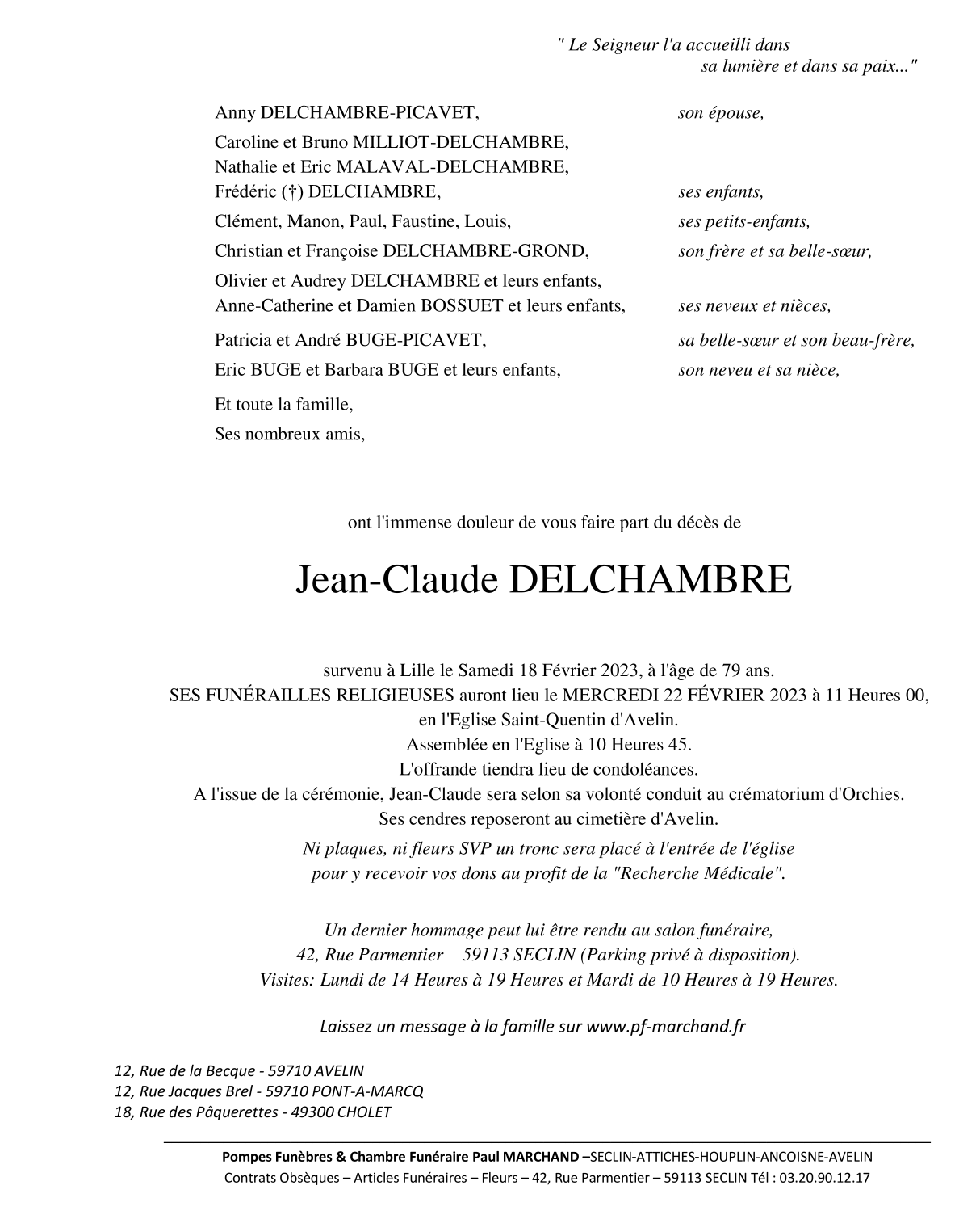 Image Pour voir le faire-part de Jean-Claude Cliquez-ici