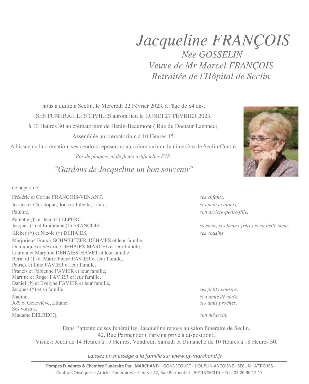 Image Pour voir le faire-part de Jacqueline Cliquez-ici