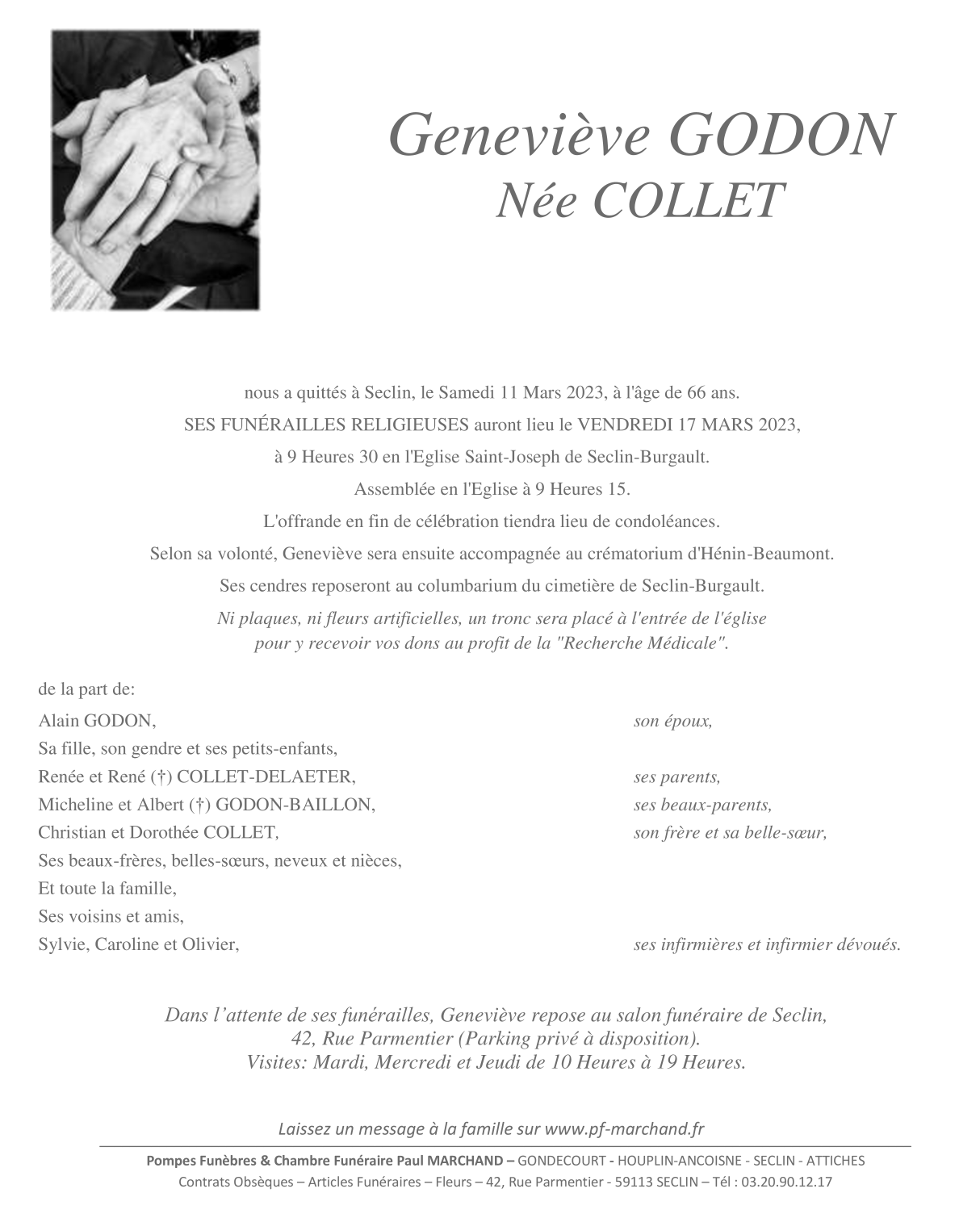 Image Pour voir le faire-part de Geneviève Cliquez-ici