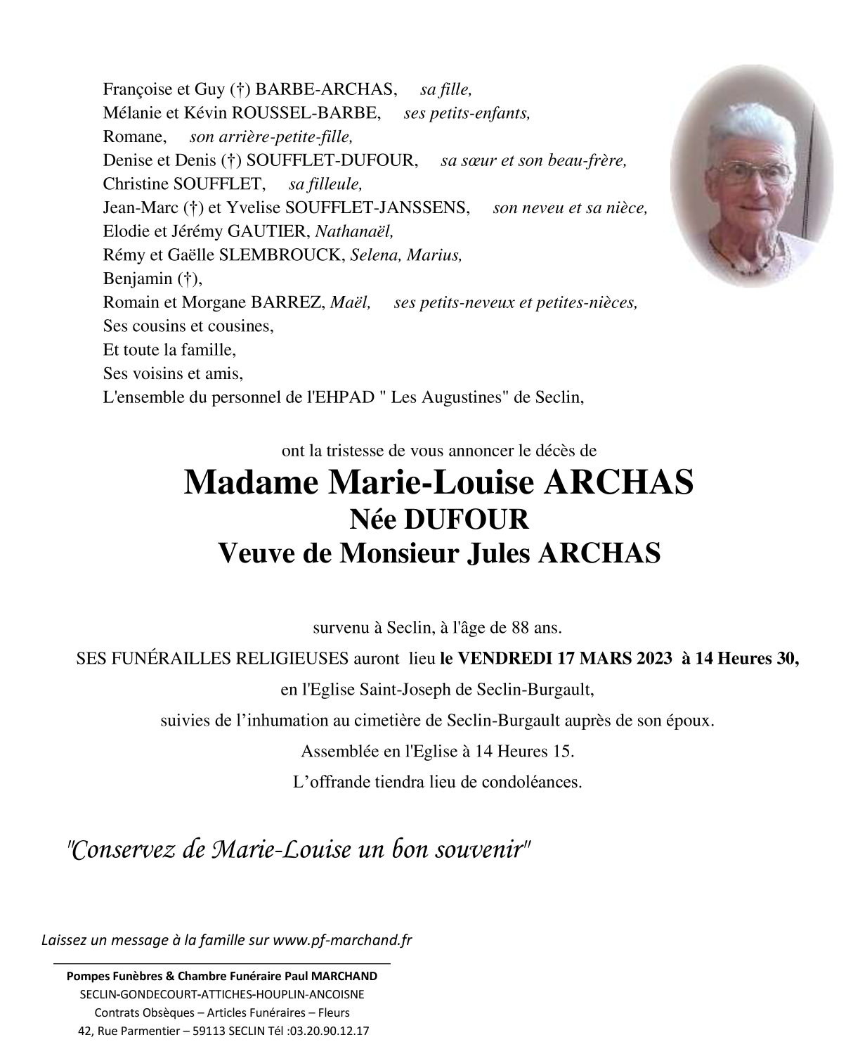 Image Pour voir le faire-part de Marie-Louise Cliquez-ici